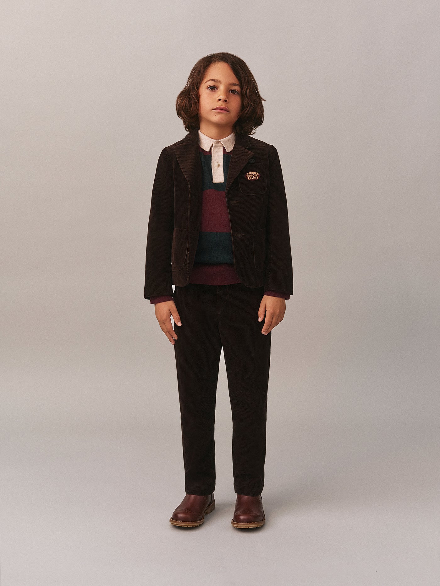 Veste Tomas avec écusson rugby en velours côtelé