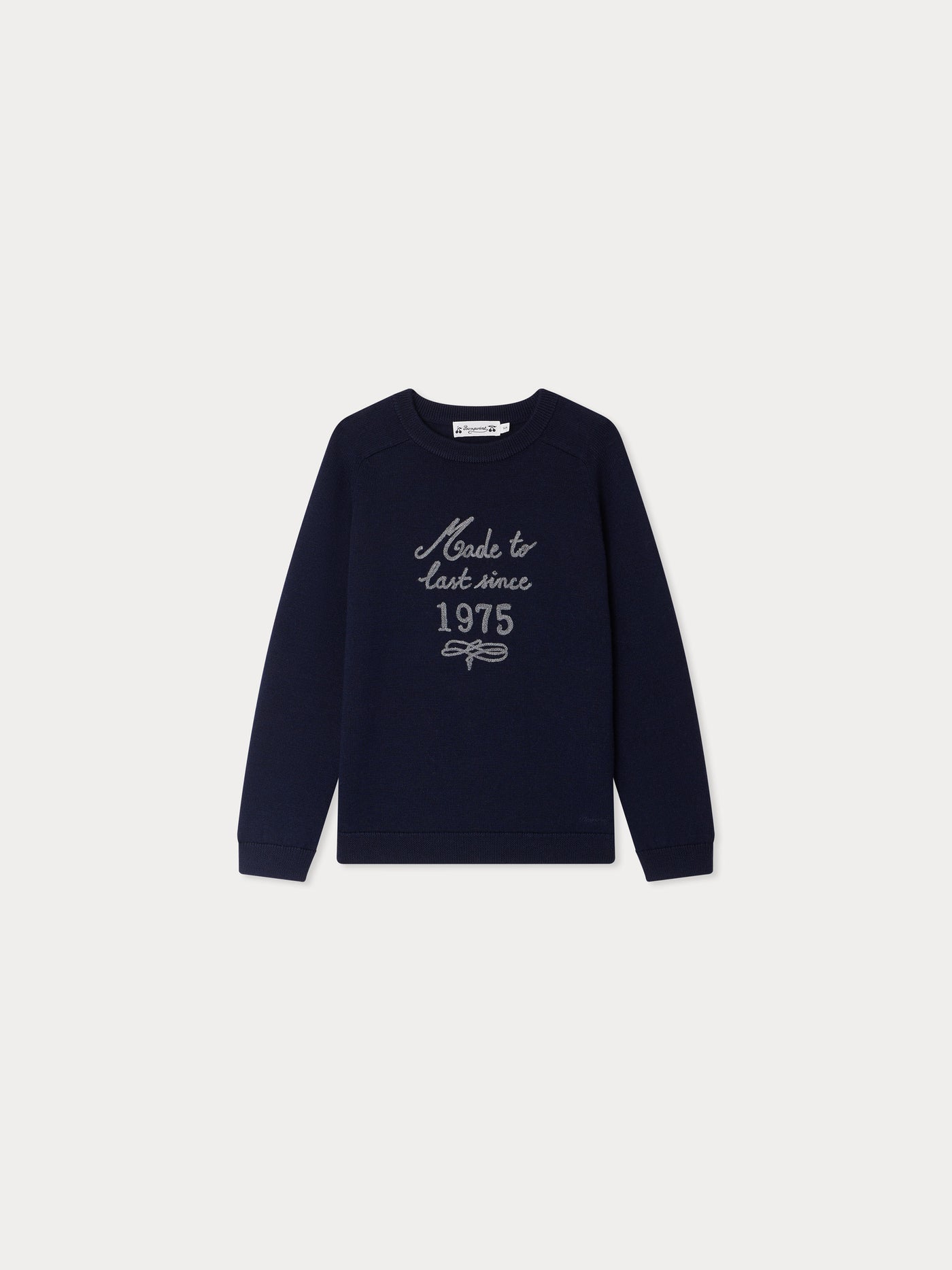 Jud sweater with "Made To Last Since 1975" embroidery in wool