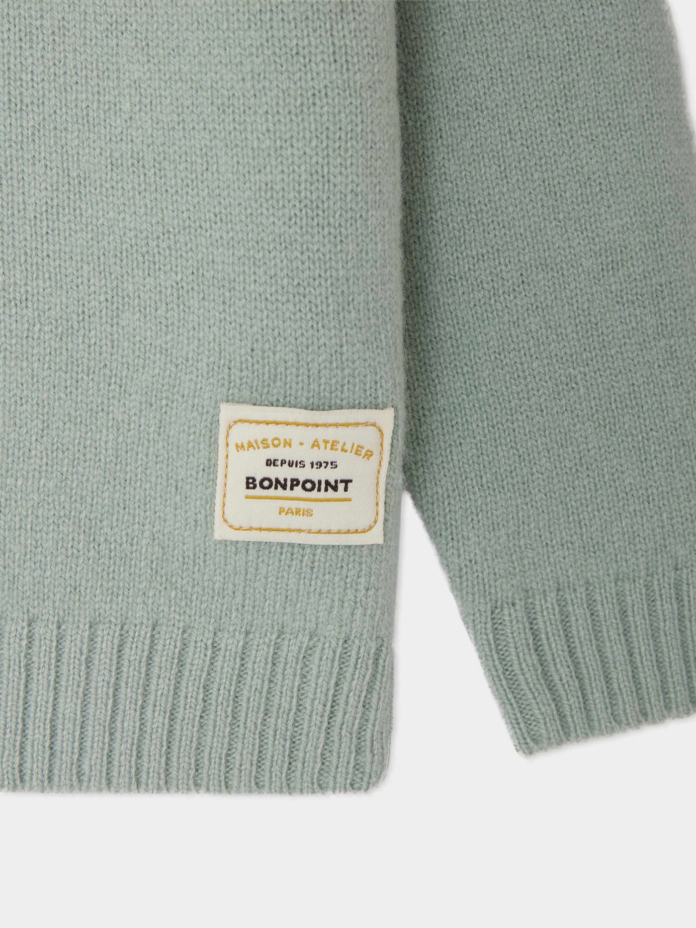 Jason-Pullover mit Ellenbogenflicken aus blauer Wolle