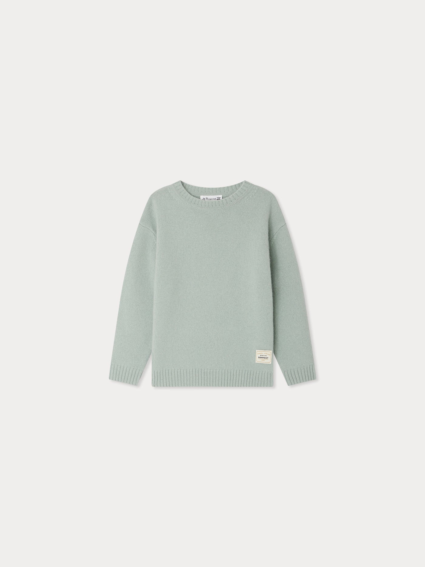 Jason-Pullover mit Ellenbogenflicken aus blauer Wolle