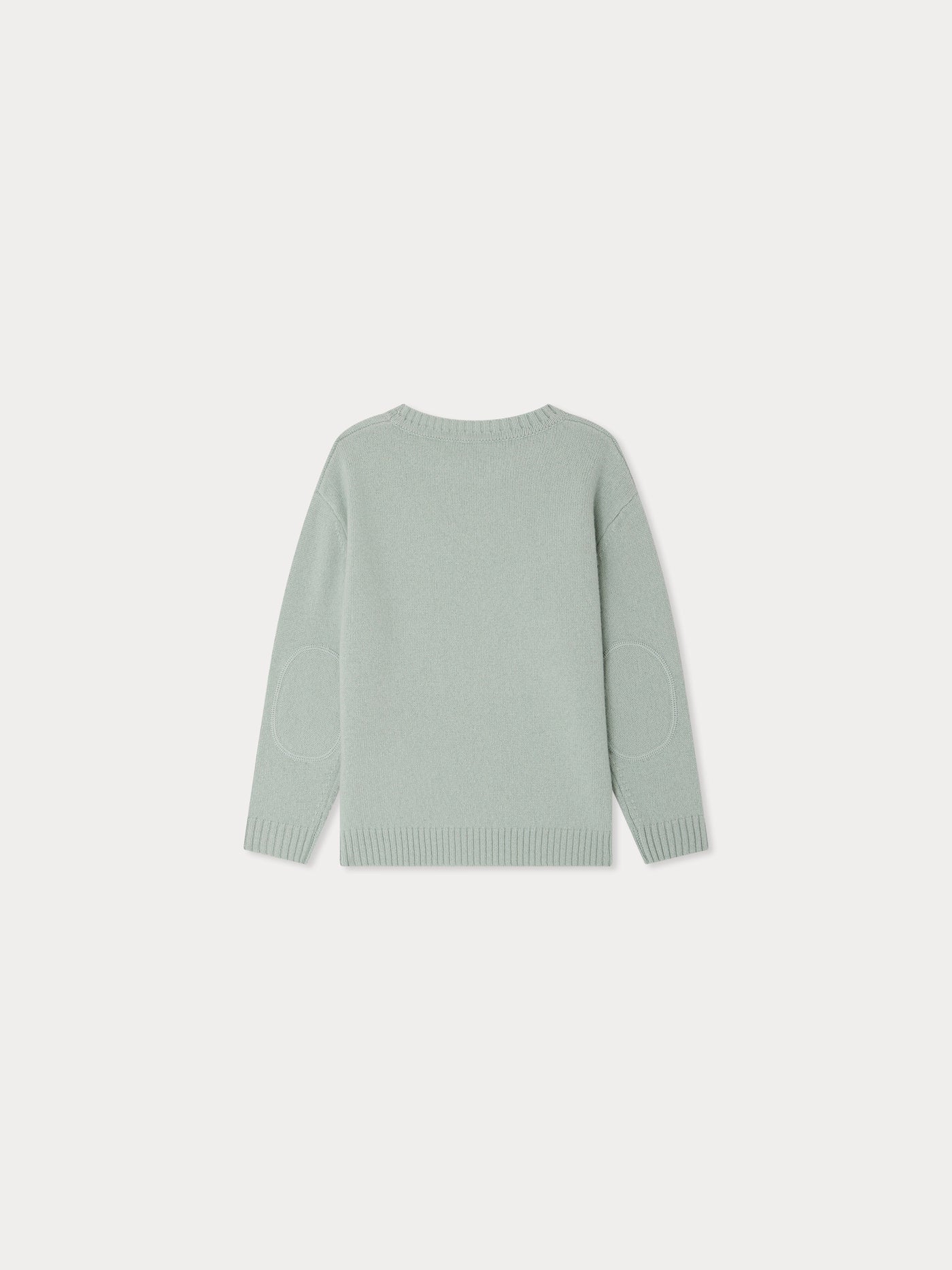 Jason-Pullover mit Ellenbogenflicken aus blauer Wolle