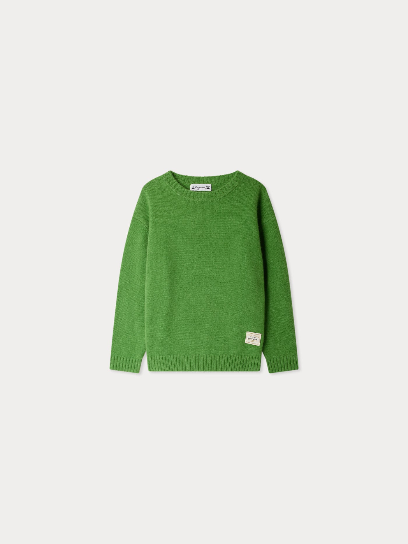 Jason green sweater with elbow patches in wool