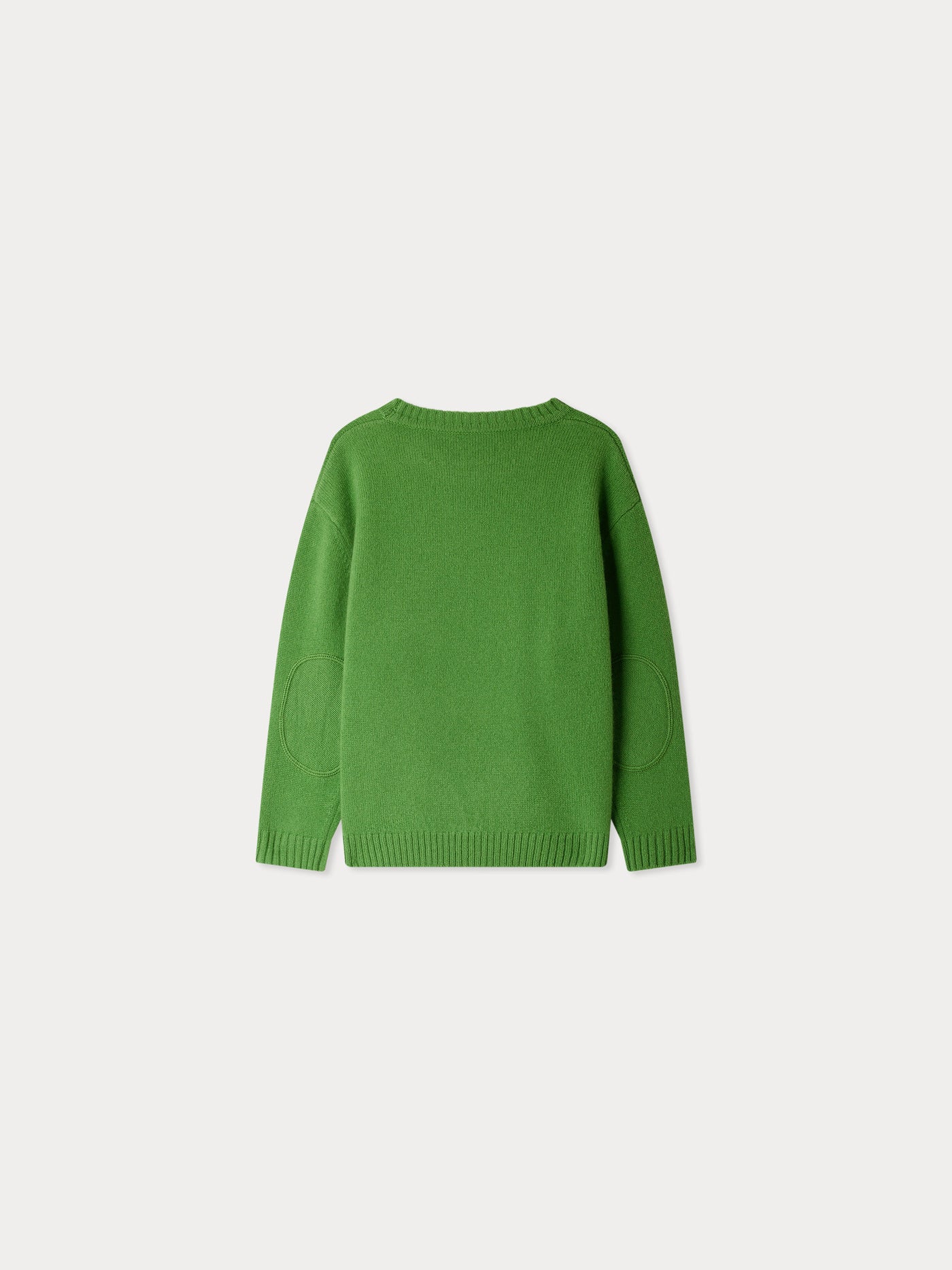 Pull Jason avec patchs aux coudes en laine vert