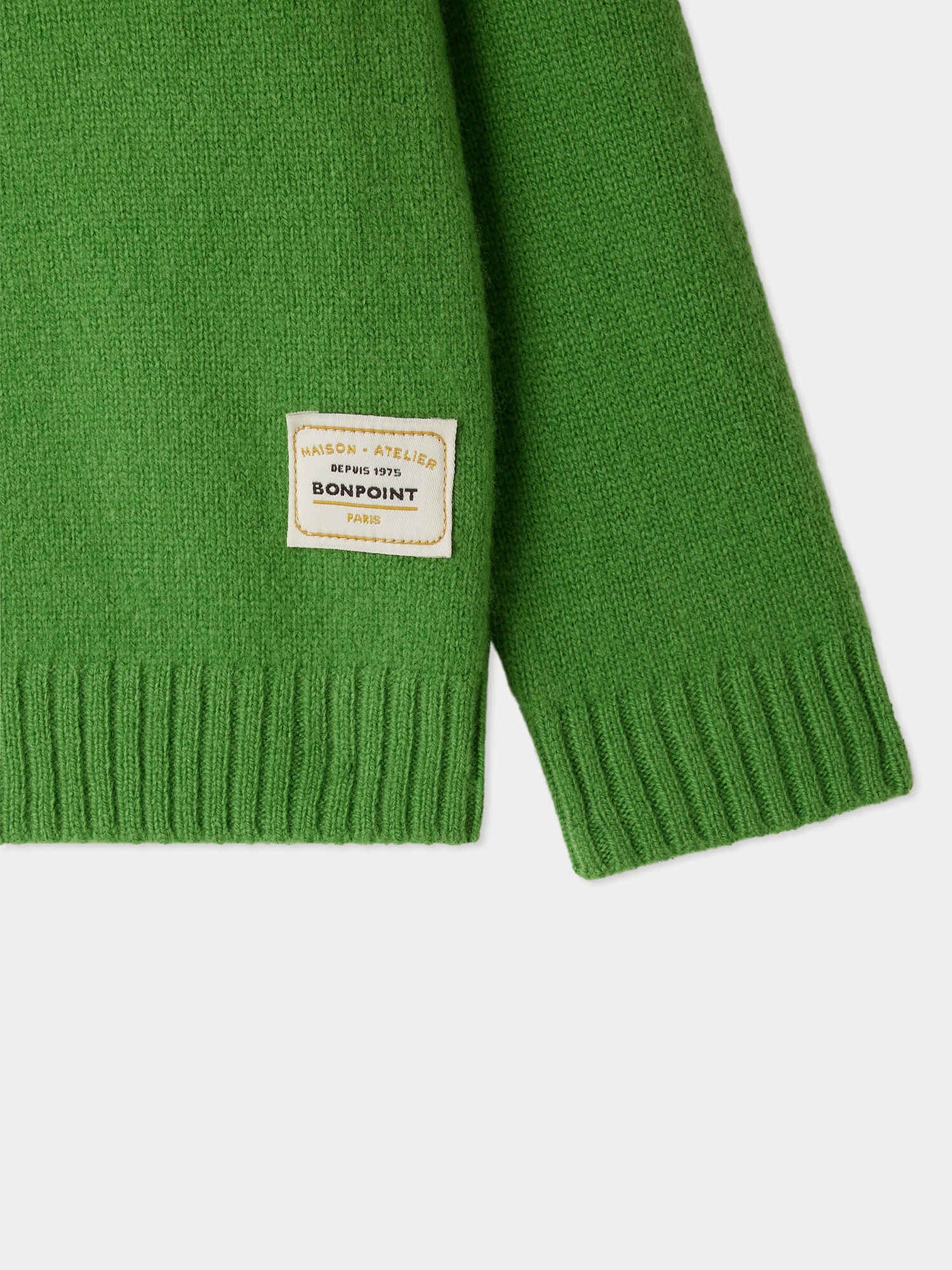 Pull Jason avec patchs aux coudes en laine vert