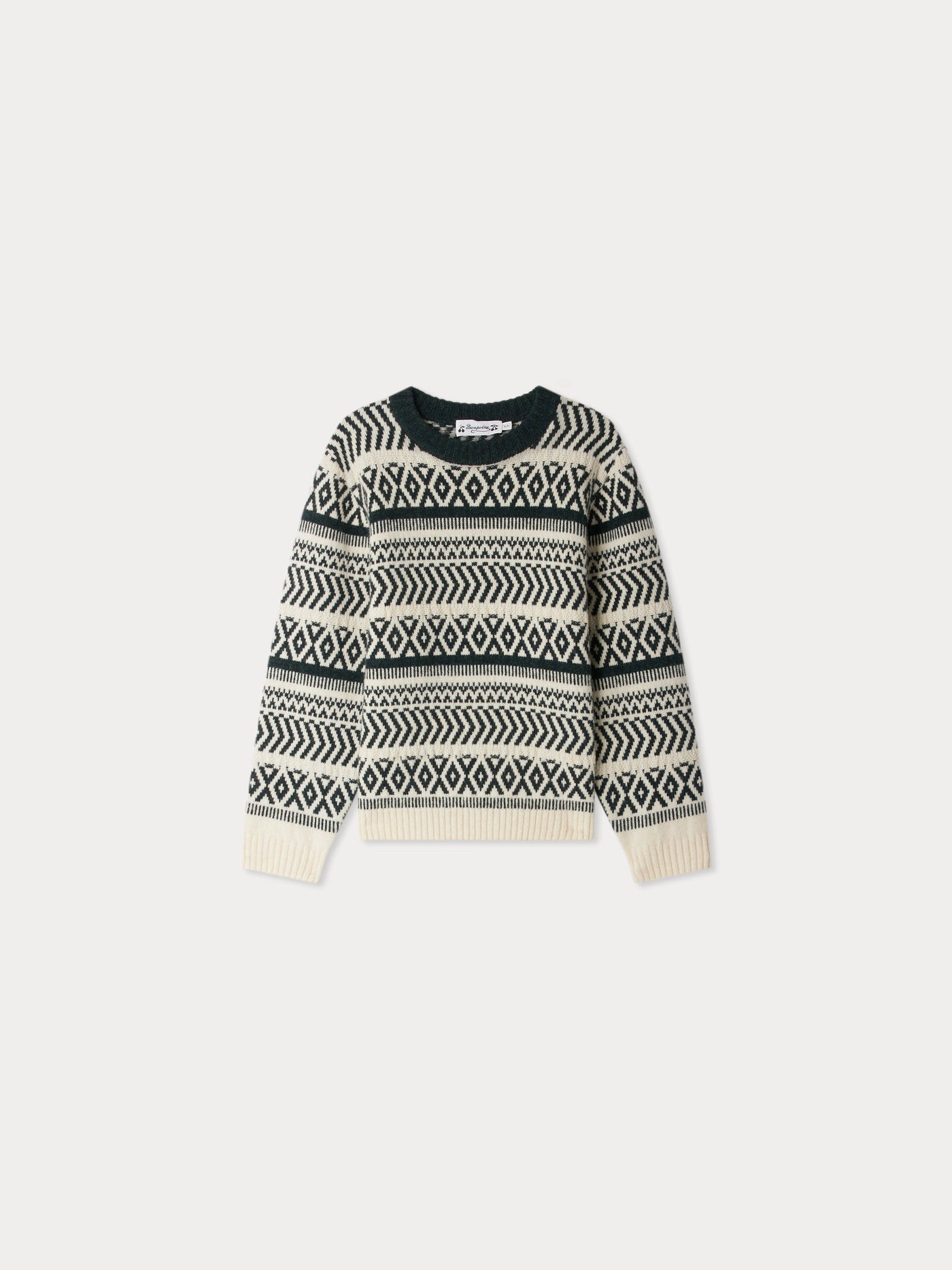 Jasiel Jacquard-Pullover aus Wolle mit Rundhalsausschnitt