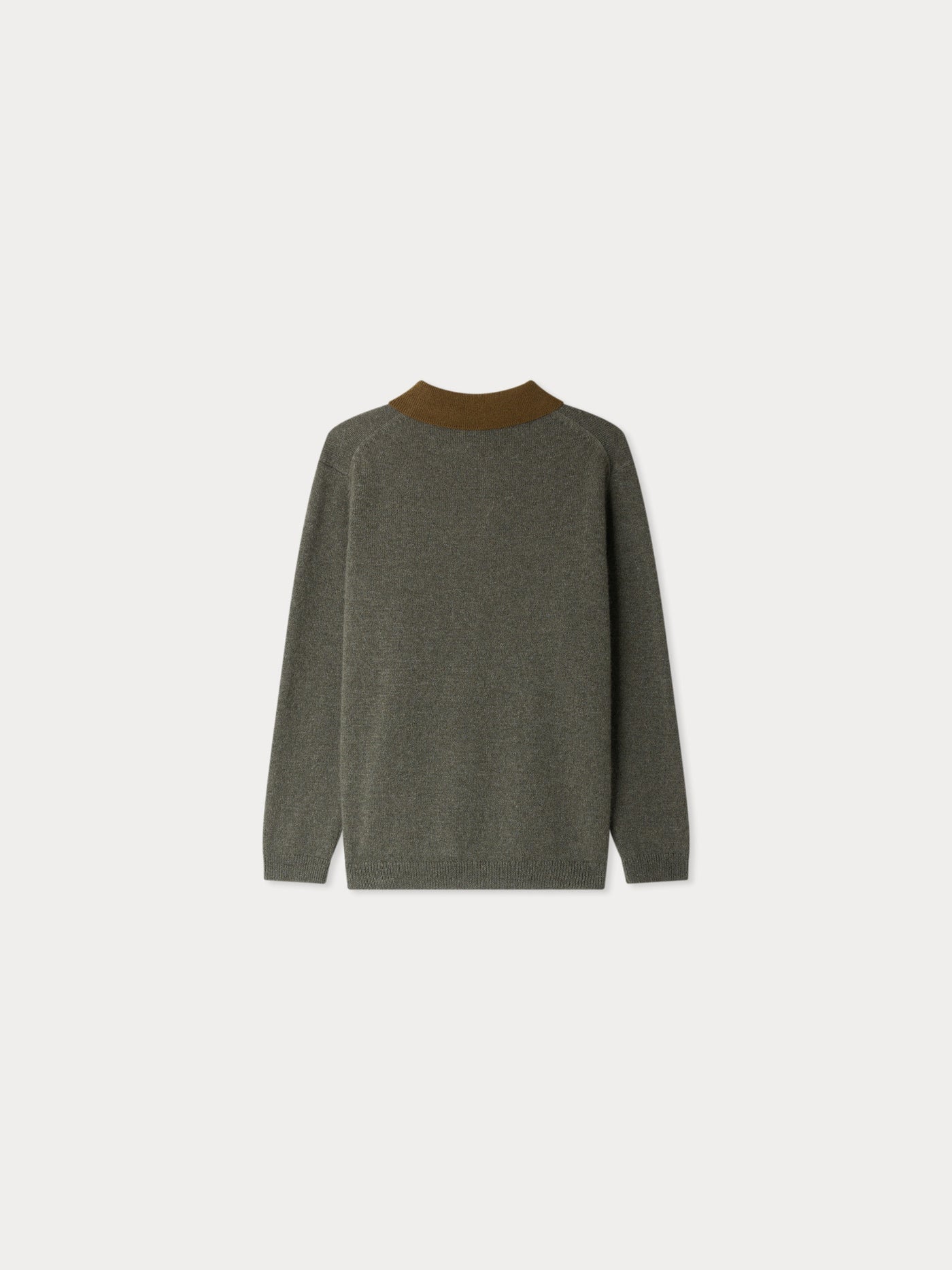 Maglione con colletto a contrasto in cashmere color cachi Jameson