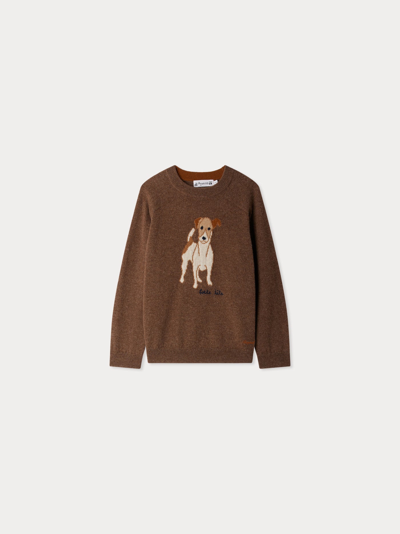 Maglione jacquard Berlioz con cane in cashmere ricamato a mano