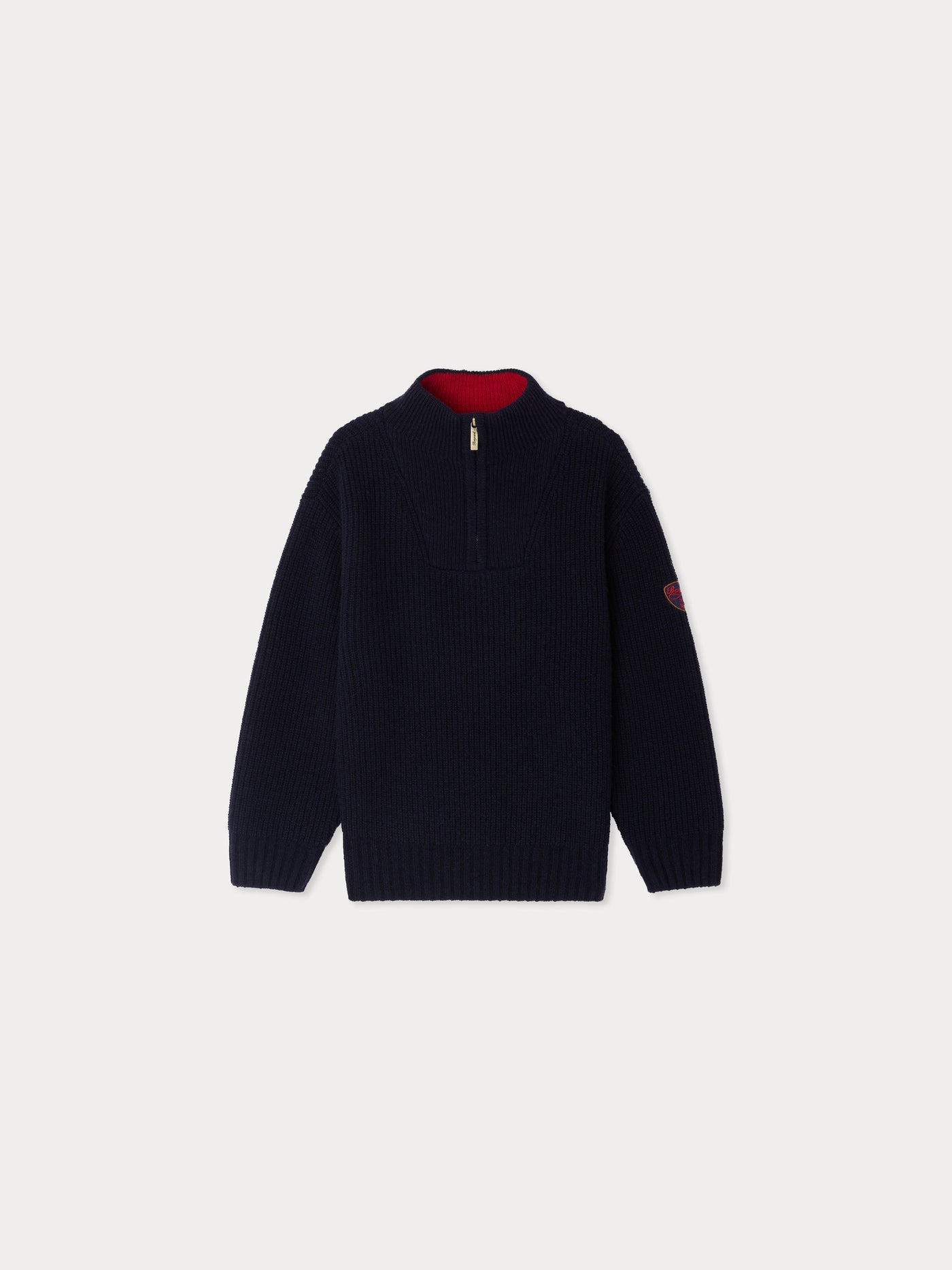 Baldo wool sweater with contrasting high collar