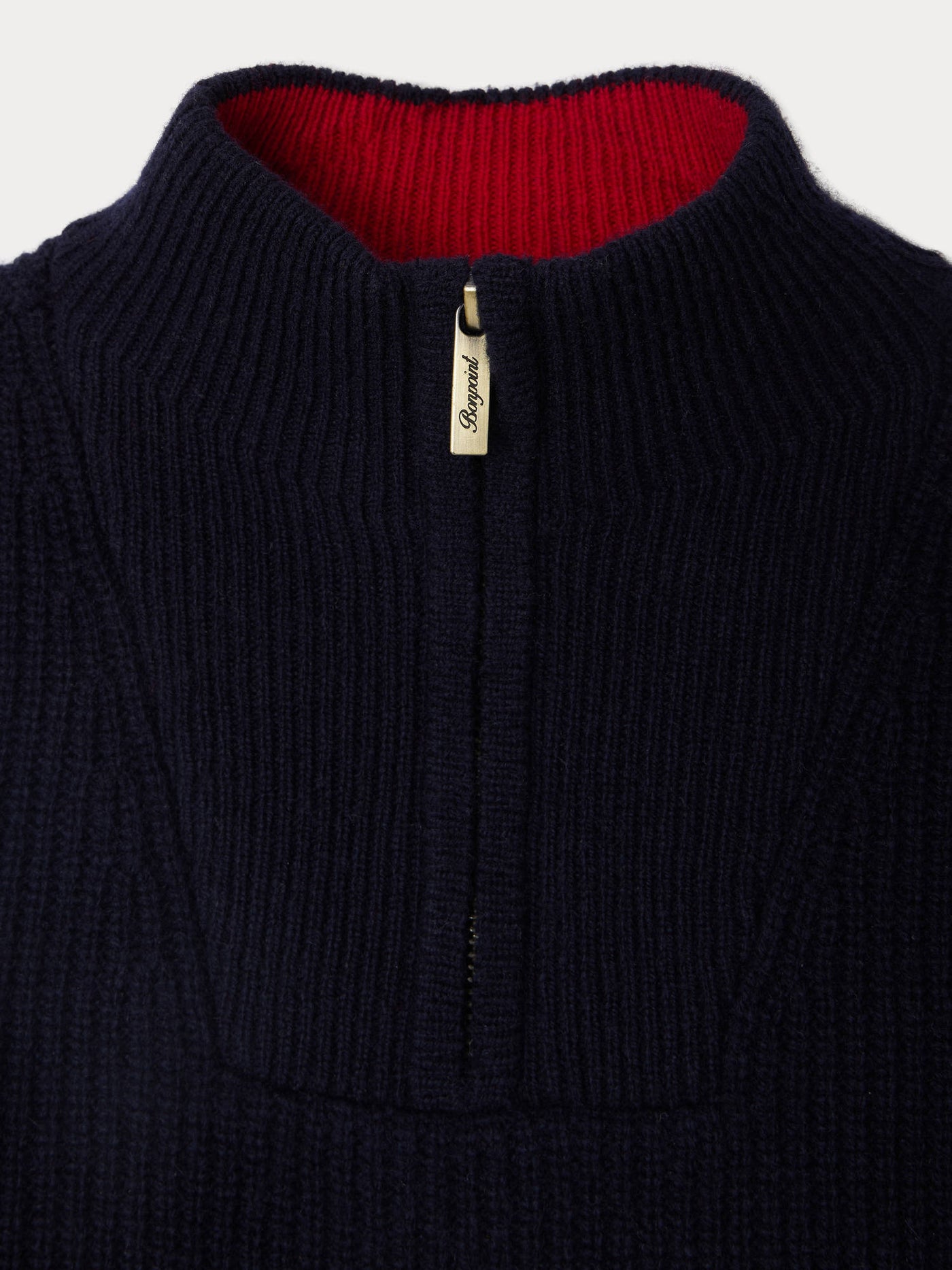 Baldo wool sweater with contrasting high collar