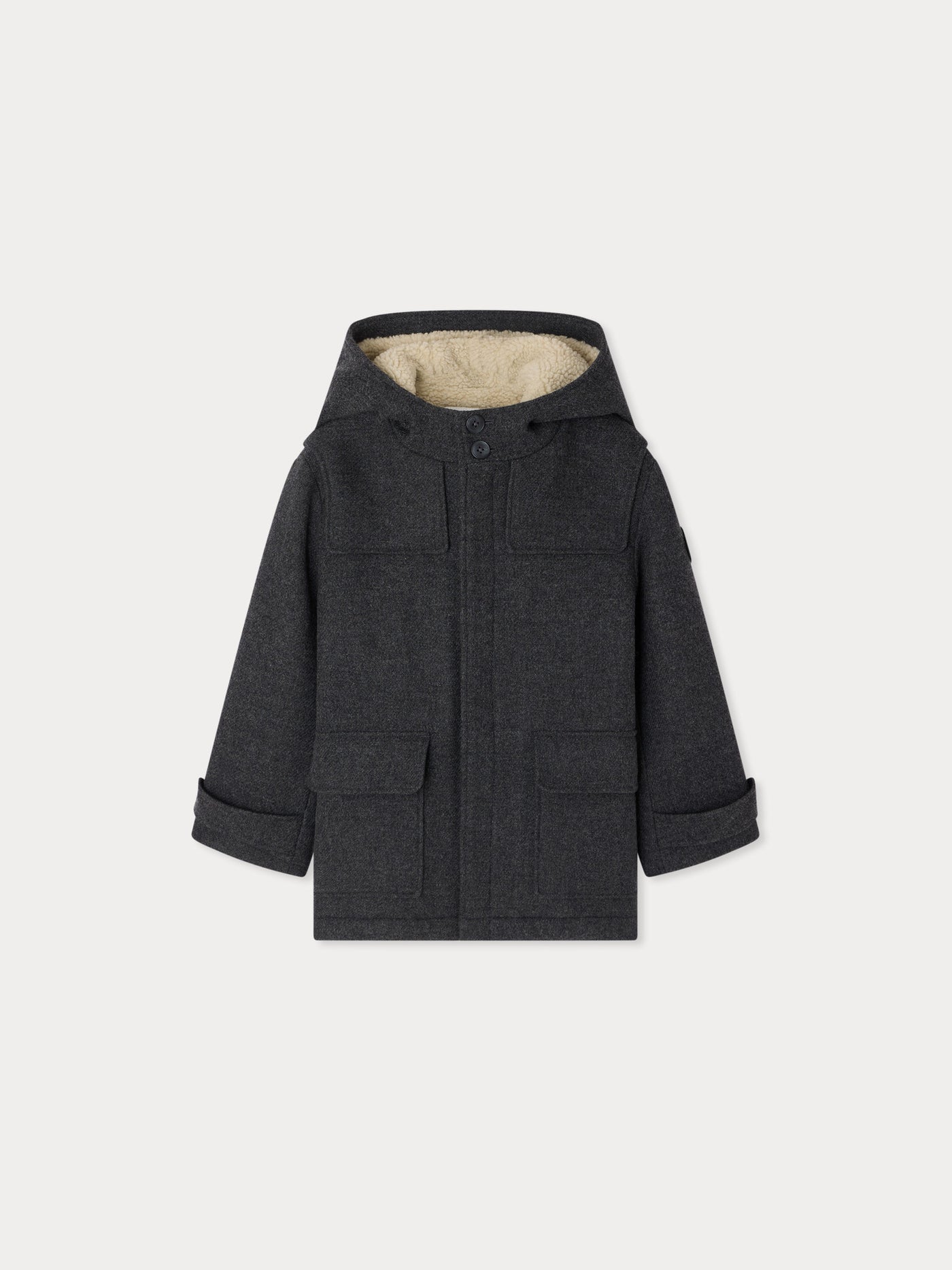 Dufflecoat Julien aus weicher Wolle mit Kunstpelzfutter