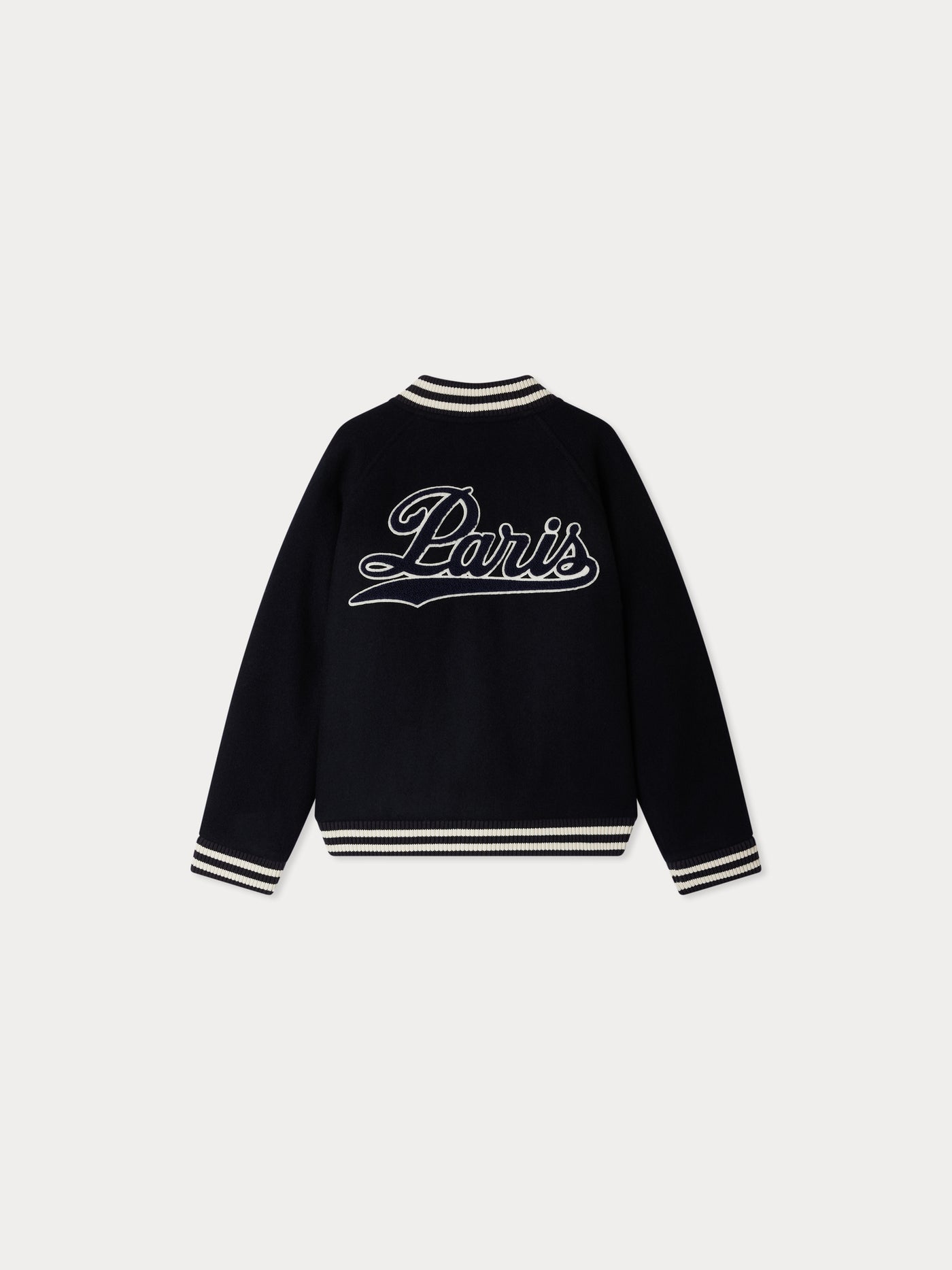 Blouson Josias en lainage avec détails cuir, broderie et patch