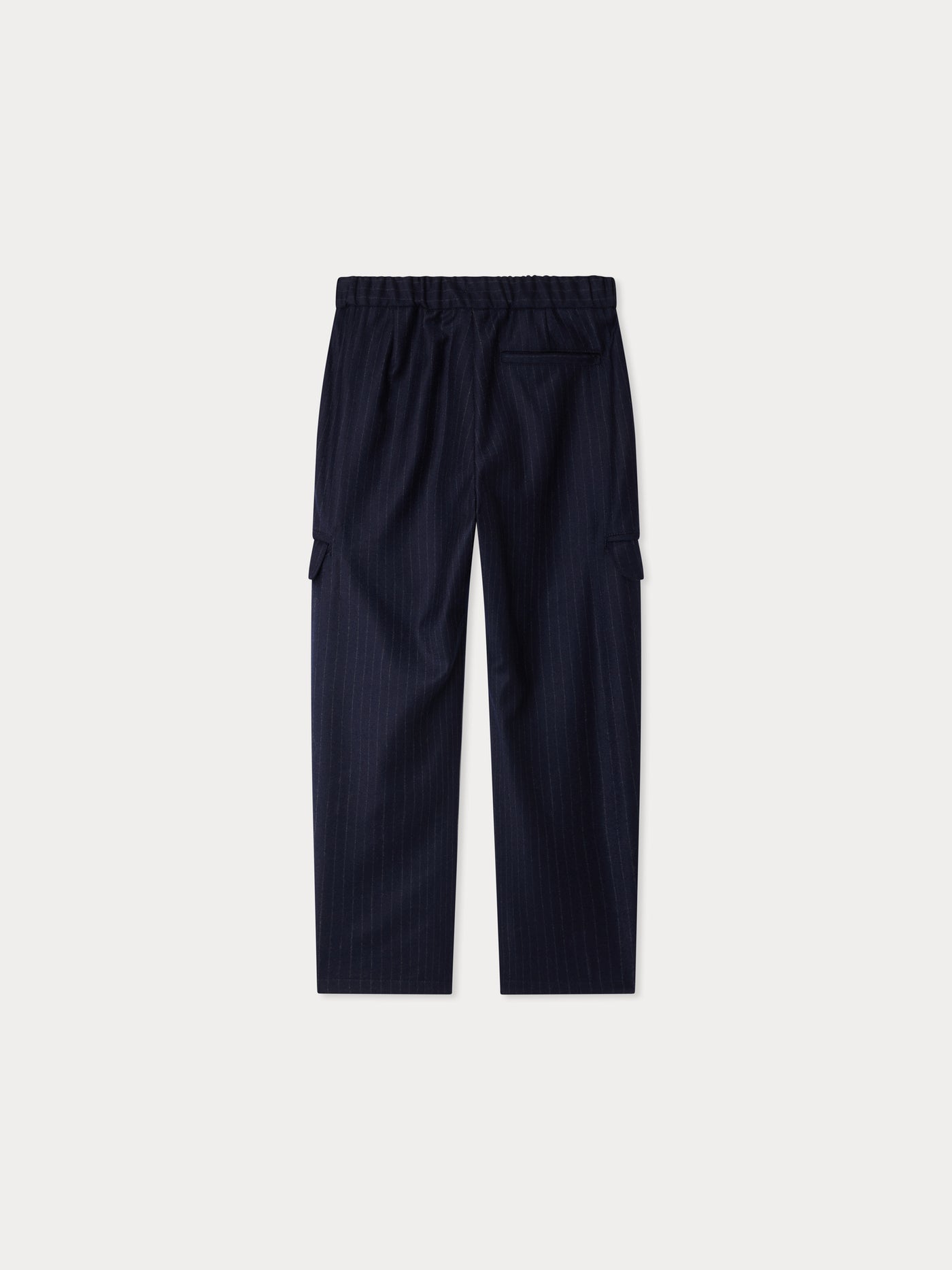 Pantaloni Grant con elastico in vita in flanella di lana e riga da tennis
