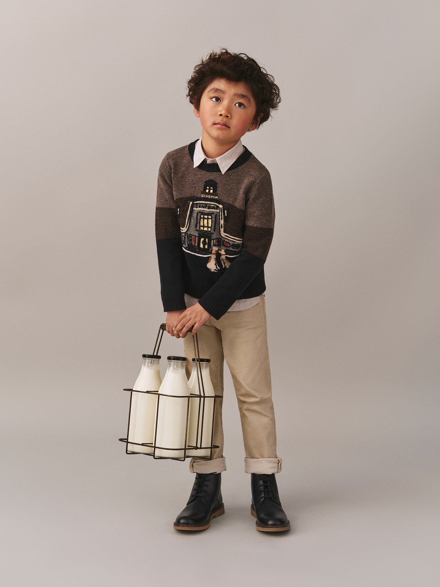 Pantalon Jagger droit en velours de coton biologique mastic