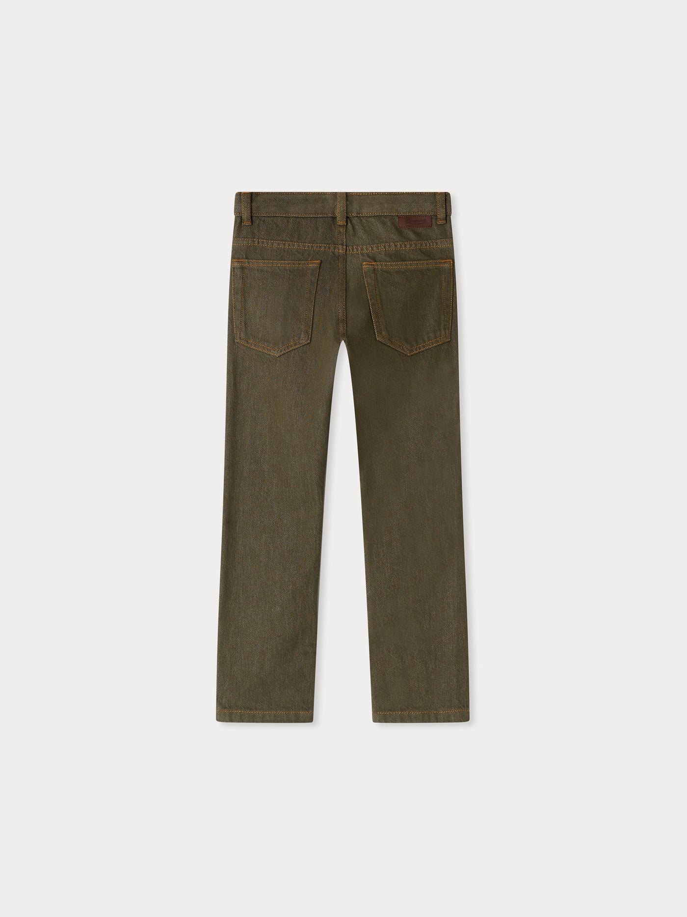 Pantaloni in denim color cachi in cotone biologico Jagger