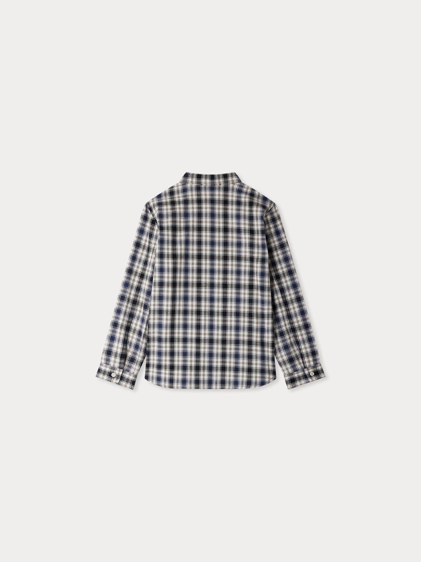 Altman shirt with black checkered collar in organic cotton