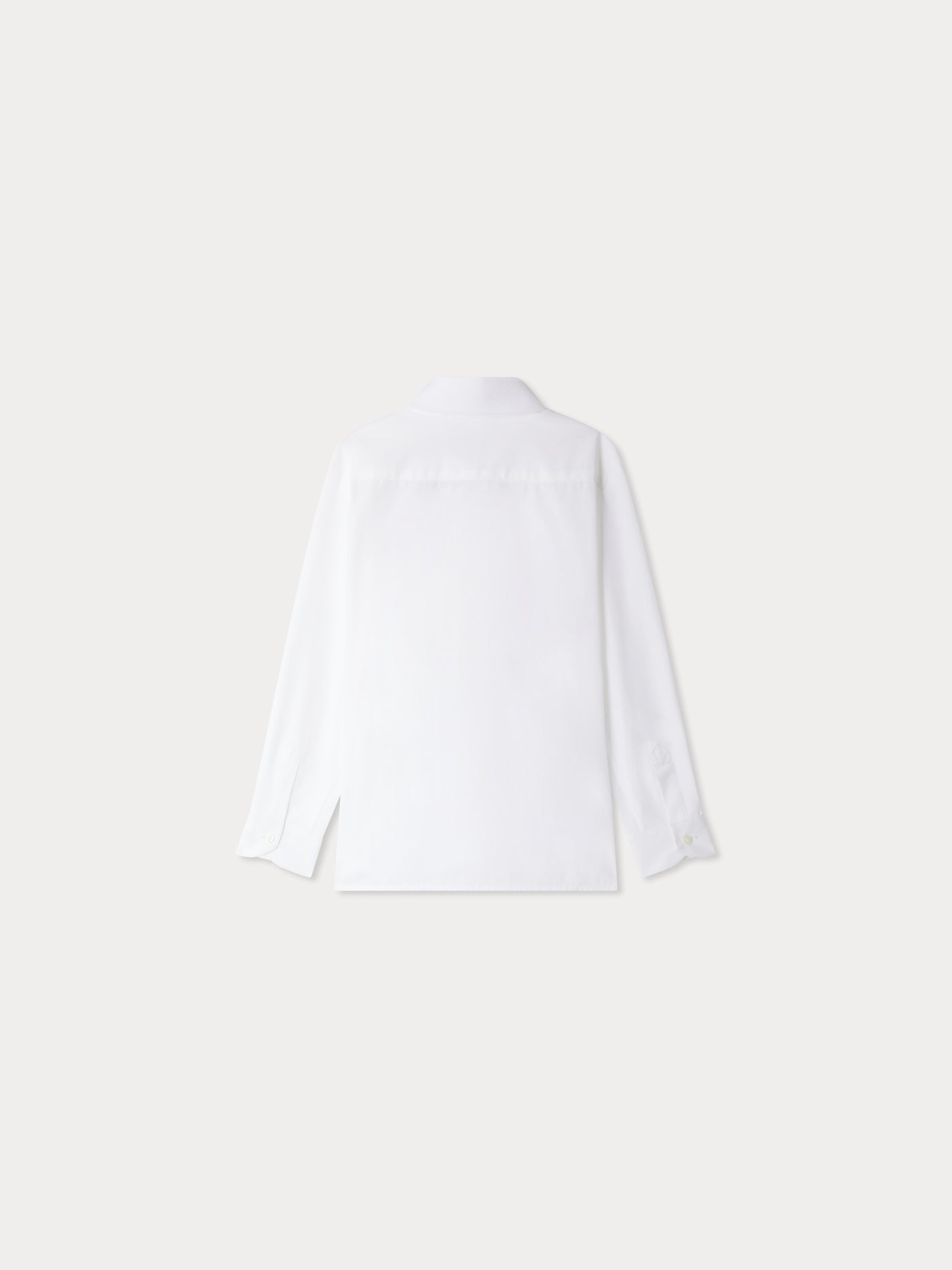 Camicia Aristotele con collo e polsini in piquet di cotone popeline