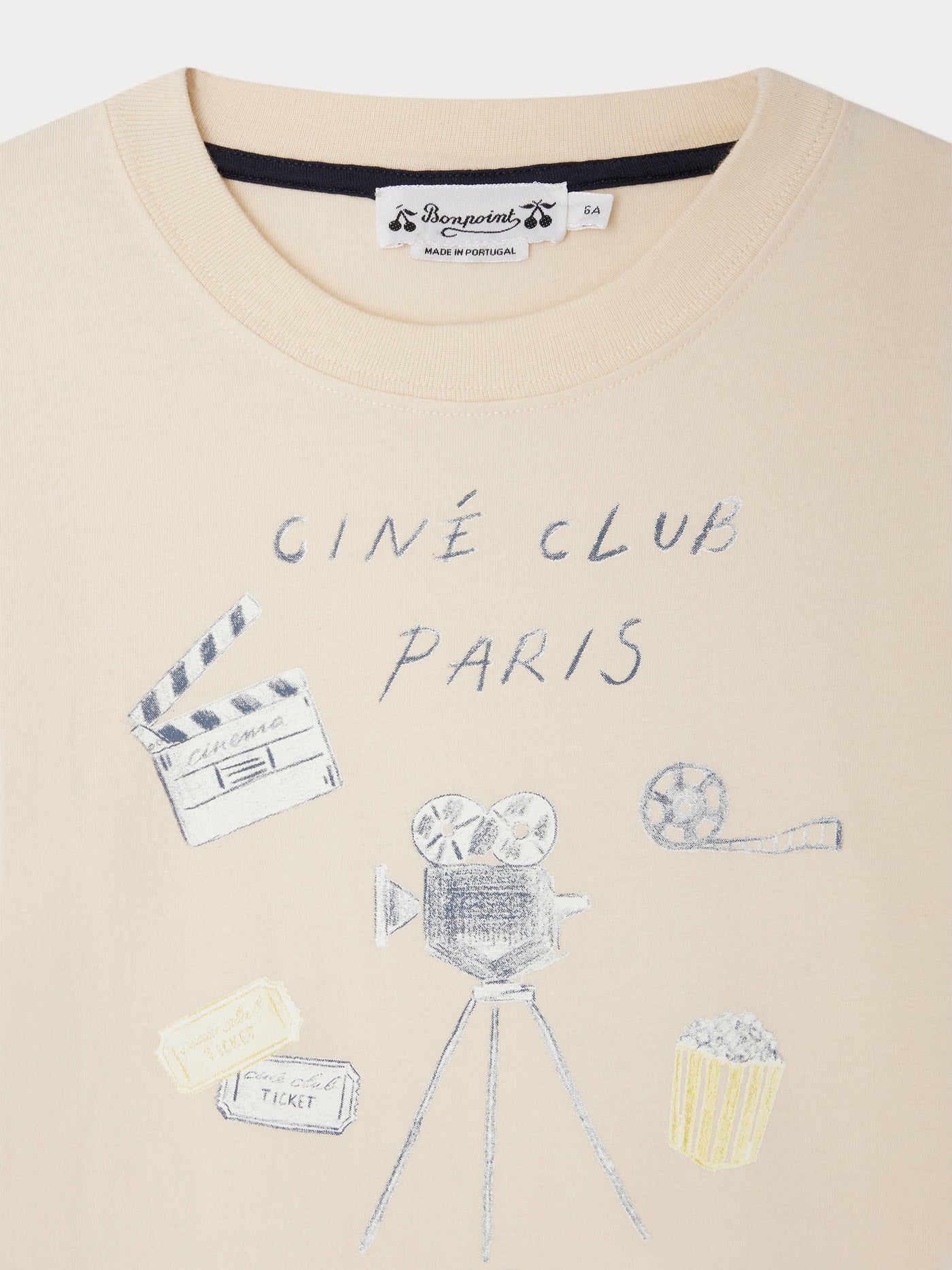 T-shirt Tadda imprimé et brodé Ciné Club Paris en coton biologique