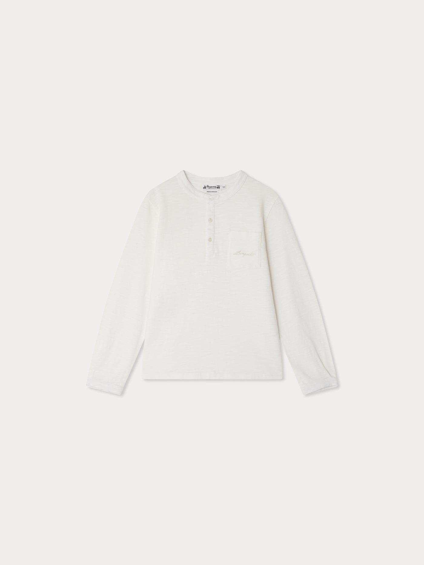 T-shirt Jartiste avec poche et broderie en coton biologique blanc