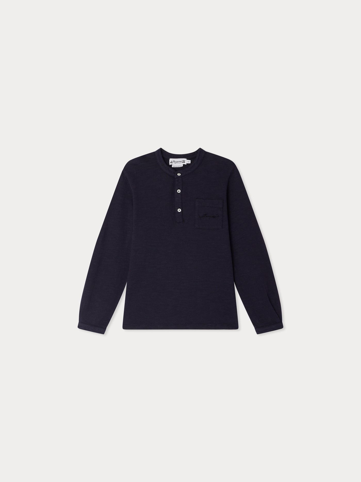 Jartiste blue t-shirt with pocket and embroidery in organic cotton