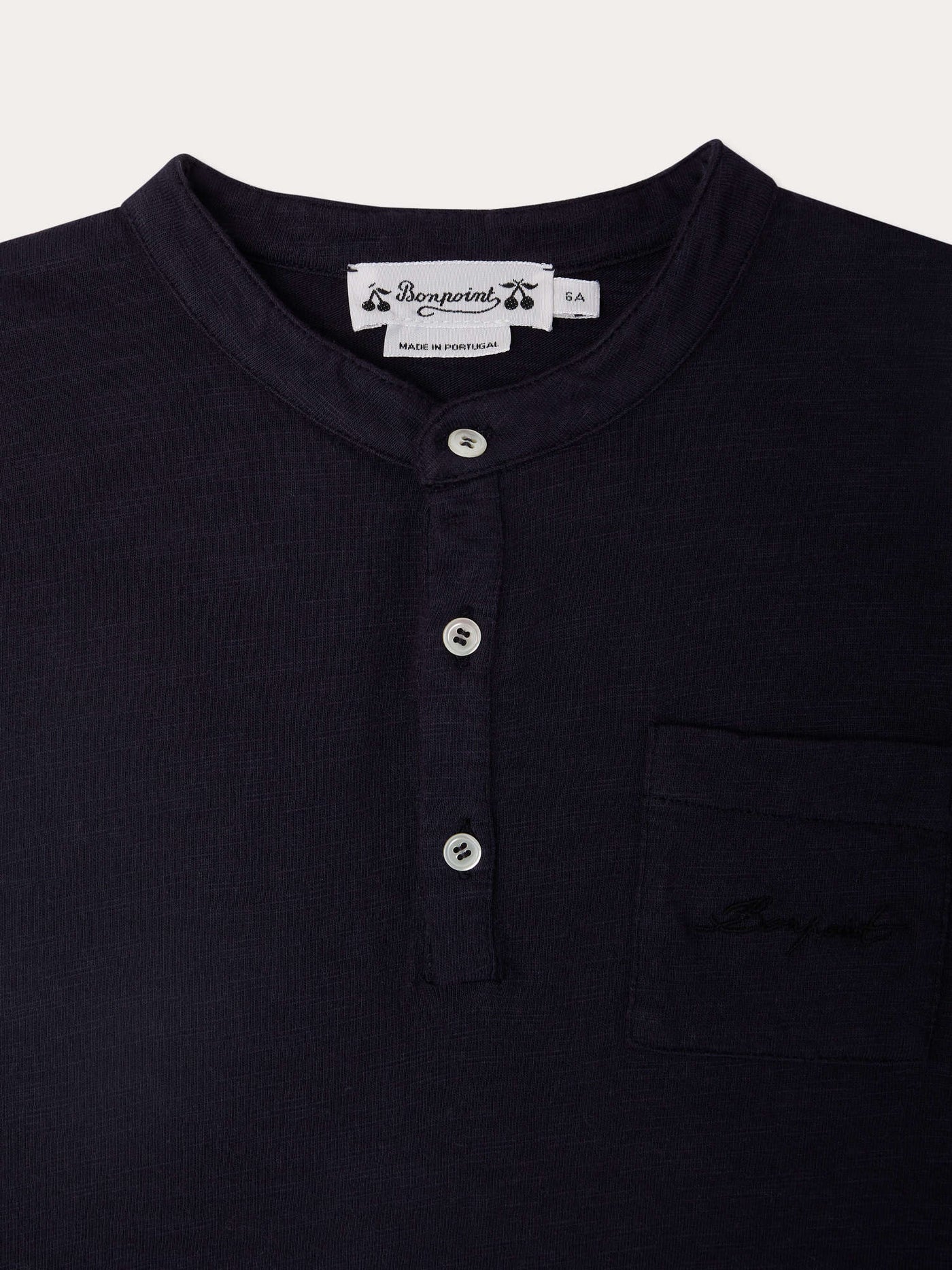 Jartiste blue t-shirt with pocket and embroidery in organic cotton