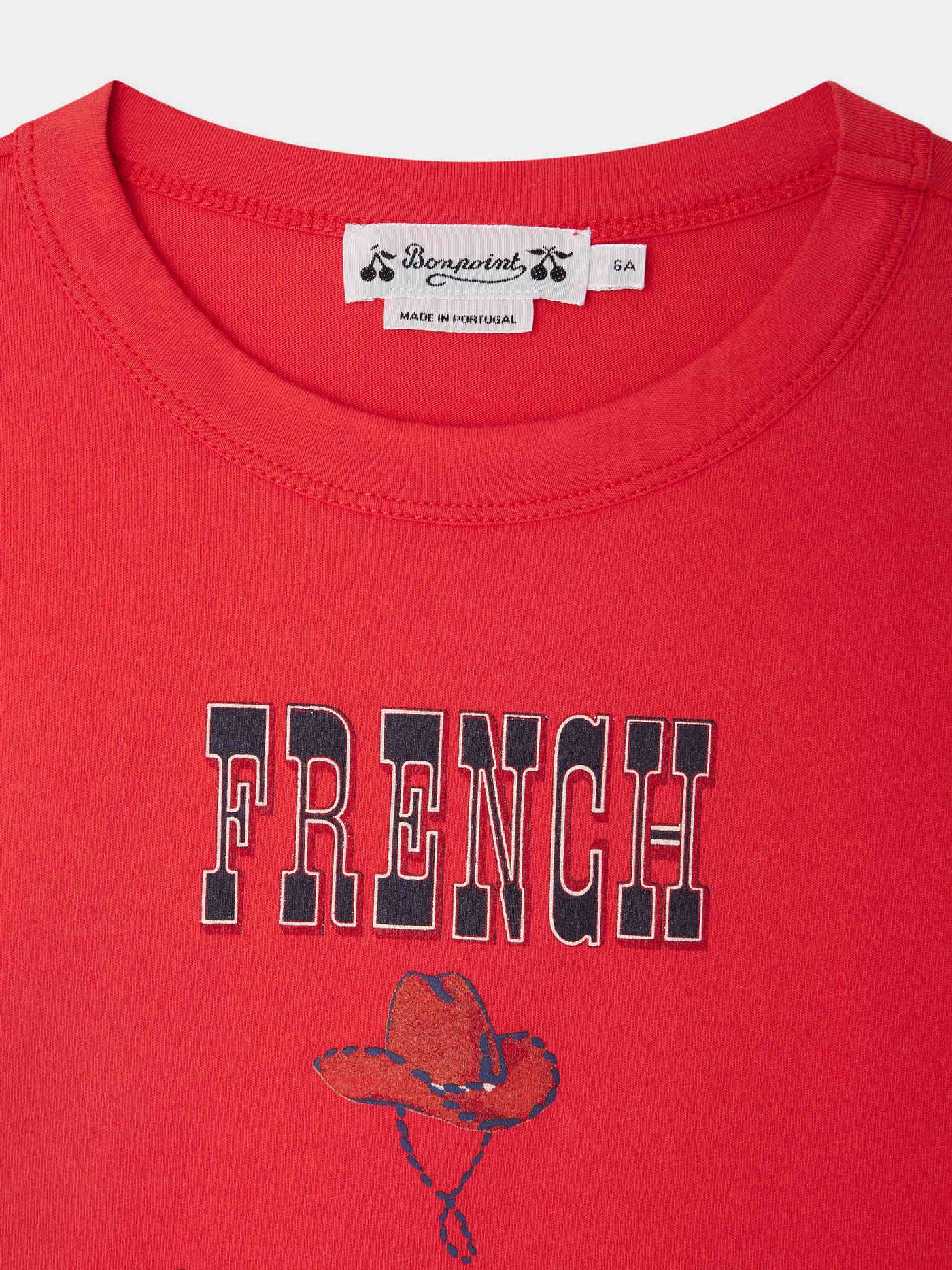 T-shirt in cotone biologico con stampa cowboy francese Tadda