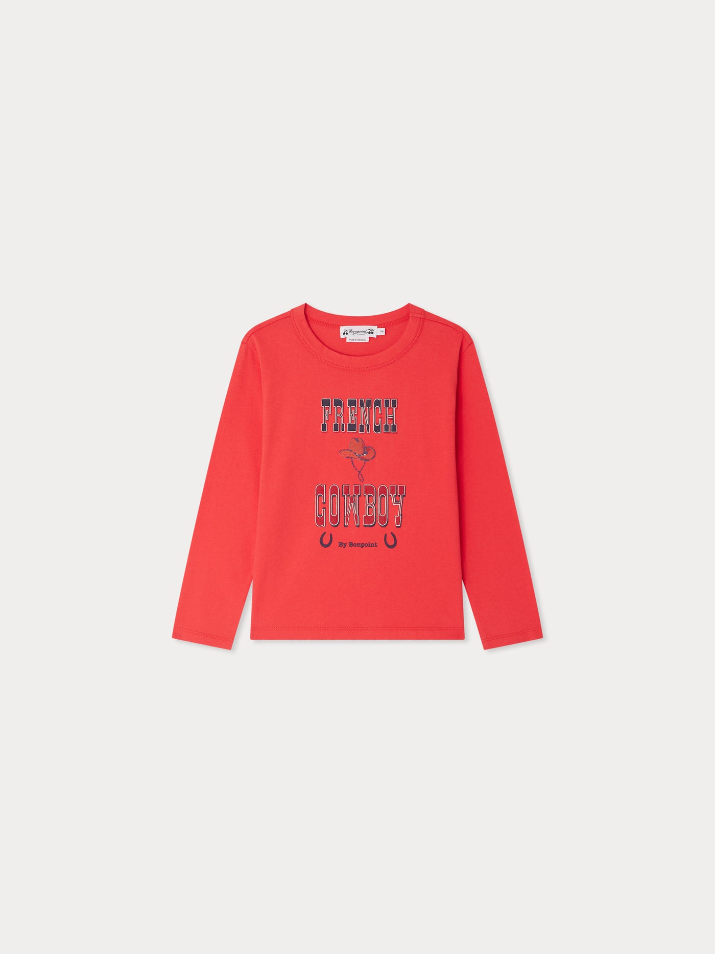 T-shirt in cotone biologico con stampa cowboy francese Tadda