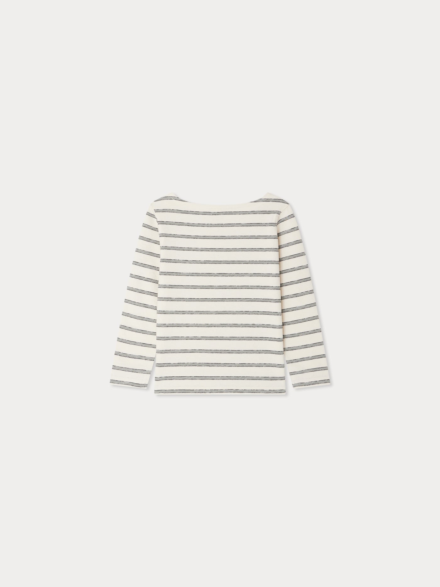 T-shirt a righe Baudelaire con ricamo chitarra in cotone biologico