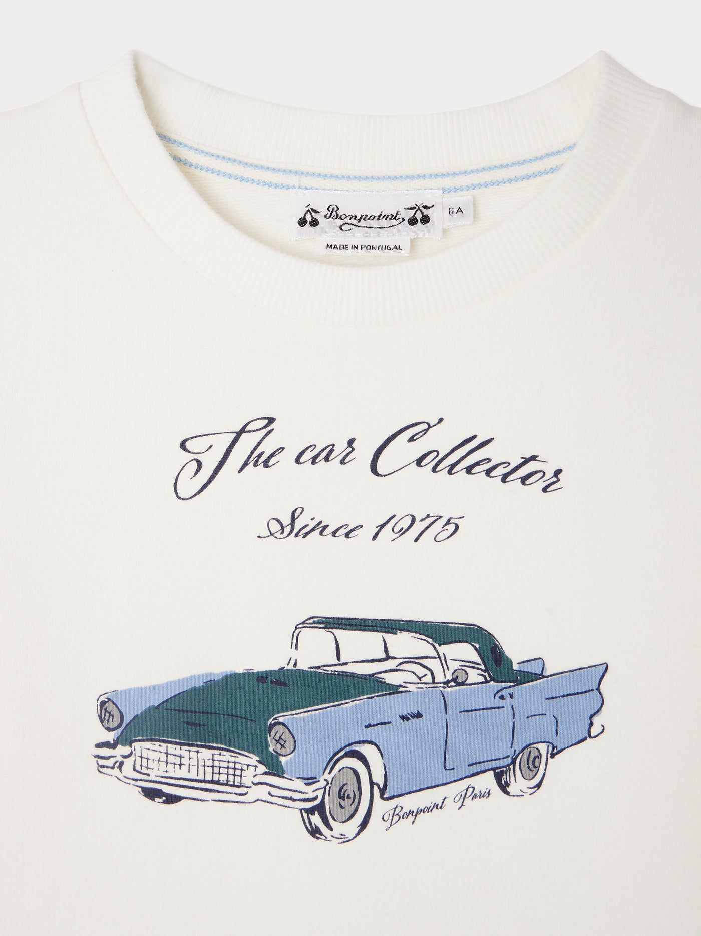 Batholome – weißes T-Shirt mit Auto-Print aus Bio-Baumwolle