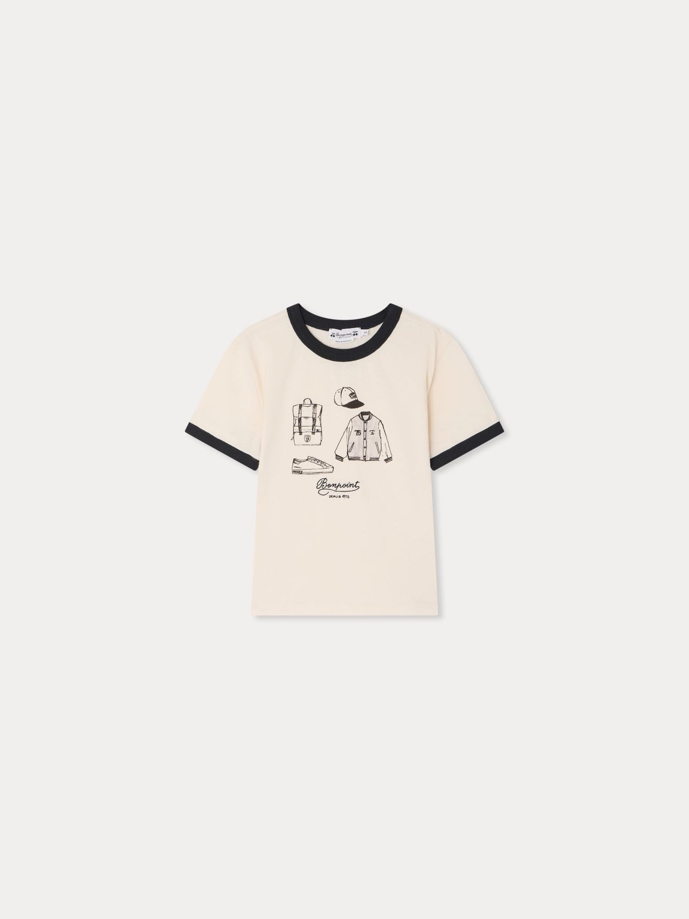 Maglietta Akiva con accessori per bambini stampati in cotone biologico