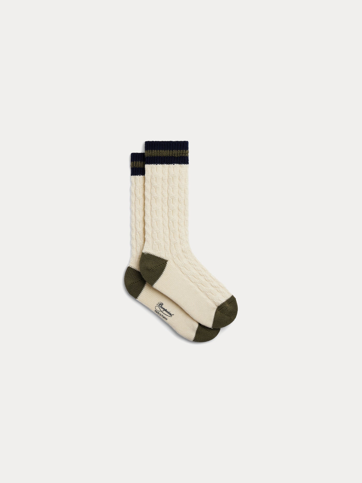 Cremefarbene, gedrehte Socken von Gamil