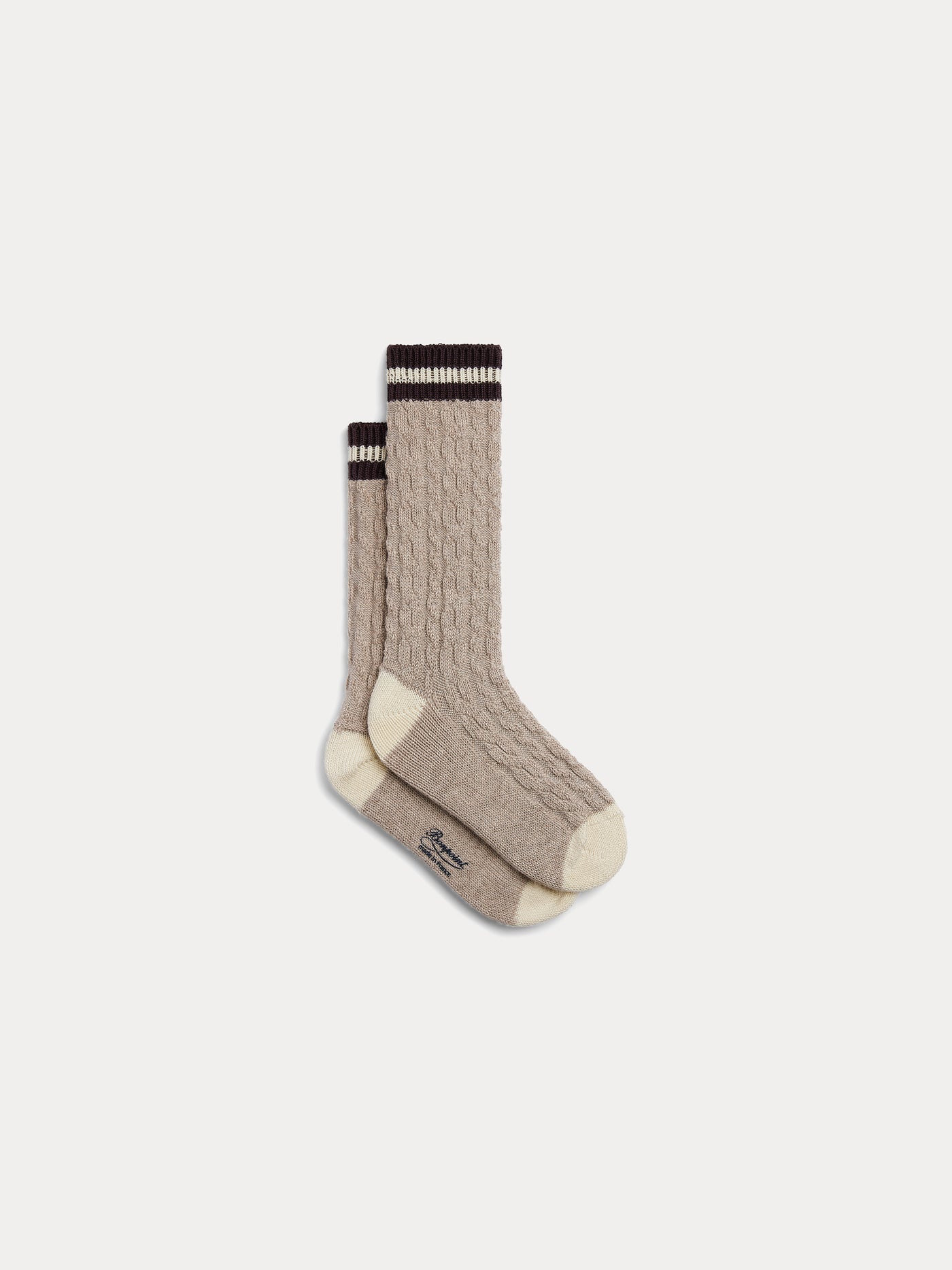 Chaussettes Gamil torsadées marron