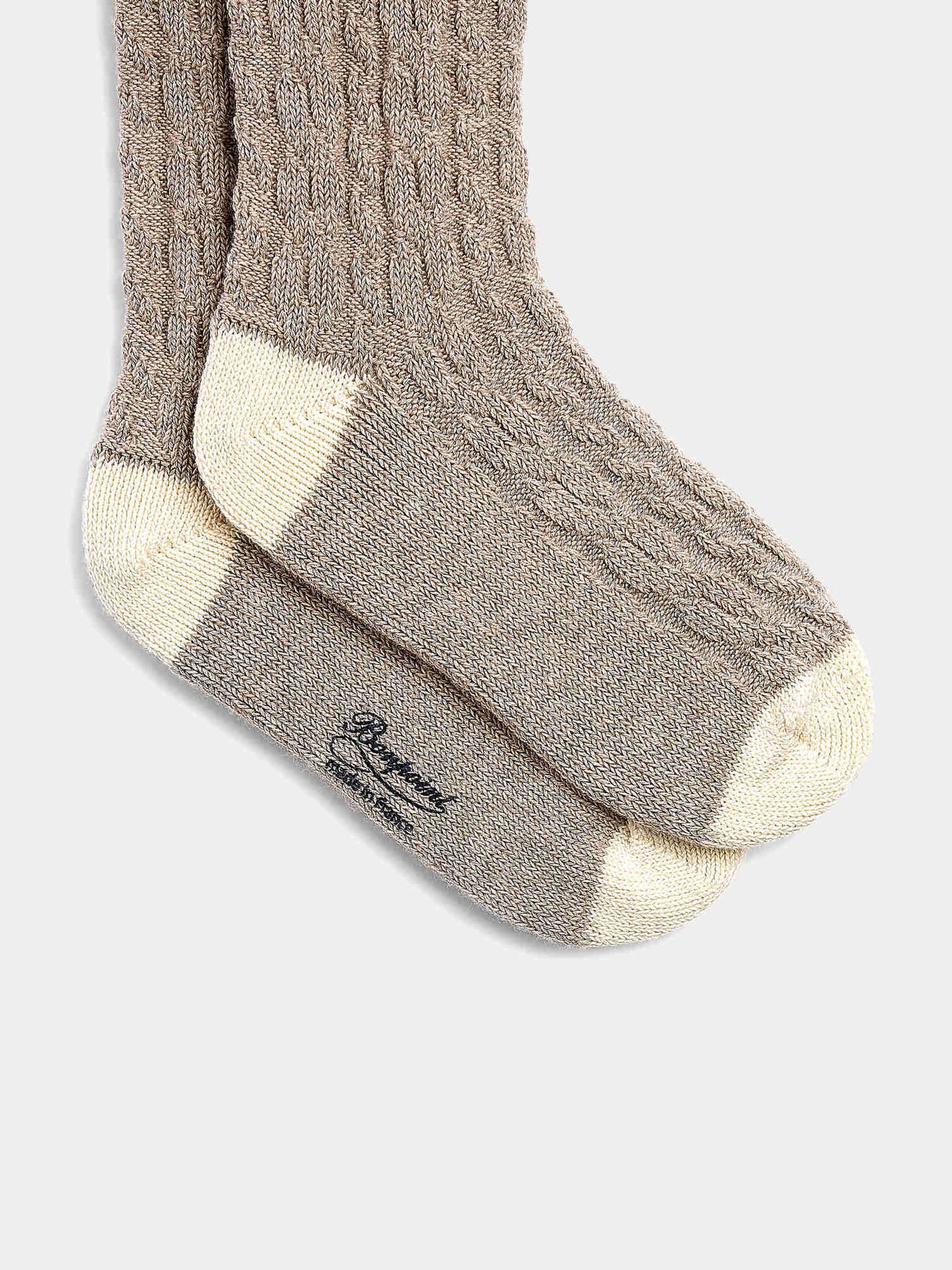 Chaussettes Gamil torsadées marron