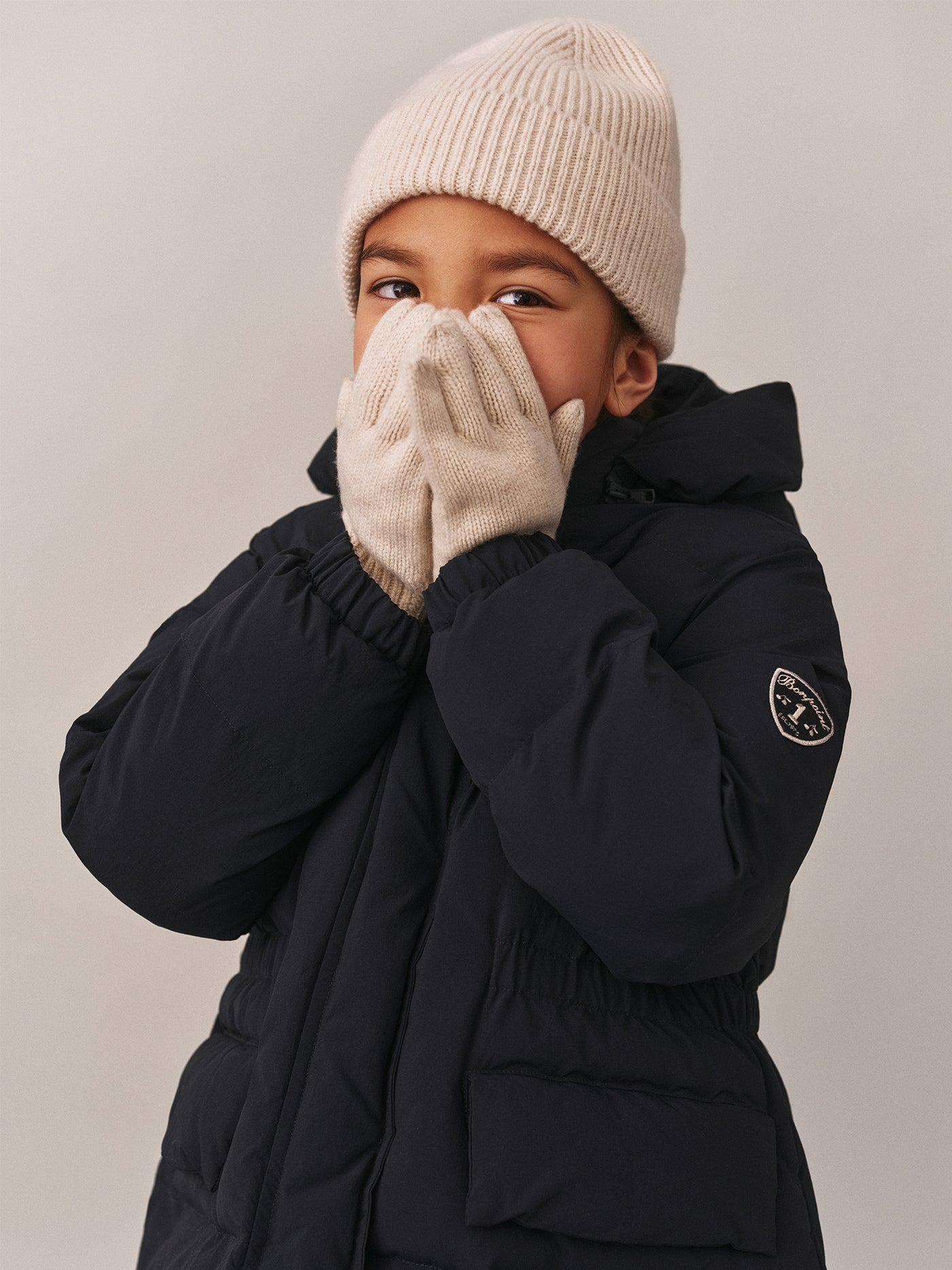 Gants Birk en cachemire beige