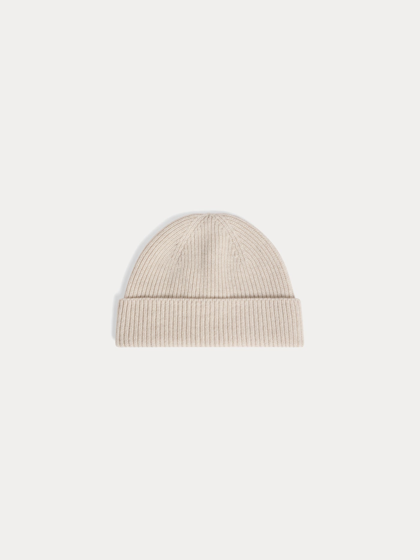 Berretto con risvolto in cashmere beige Benny