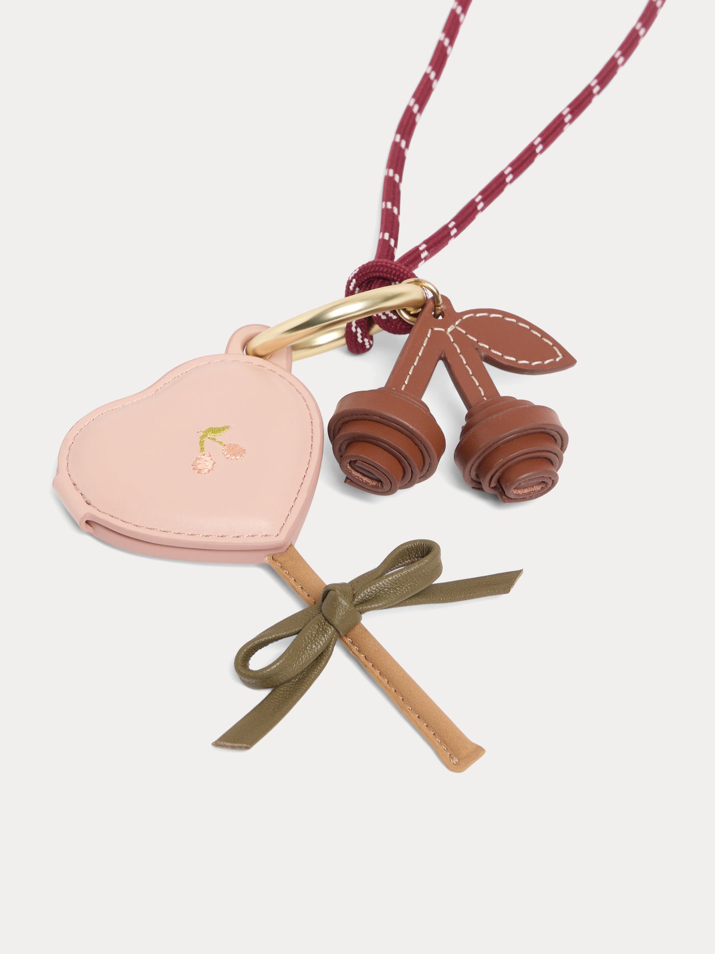 Jaya necklace with pink leather heart