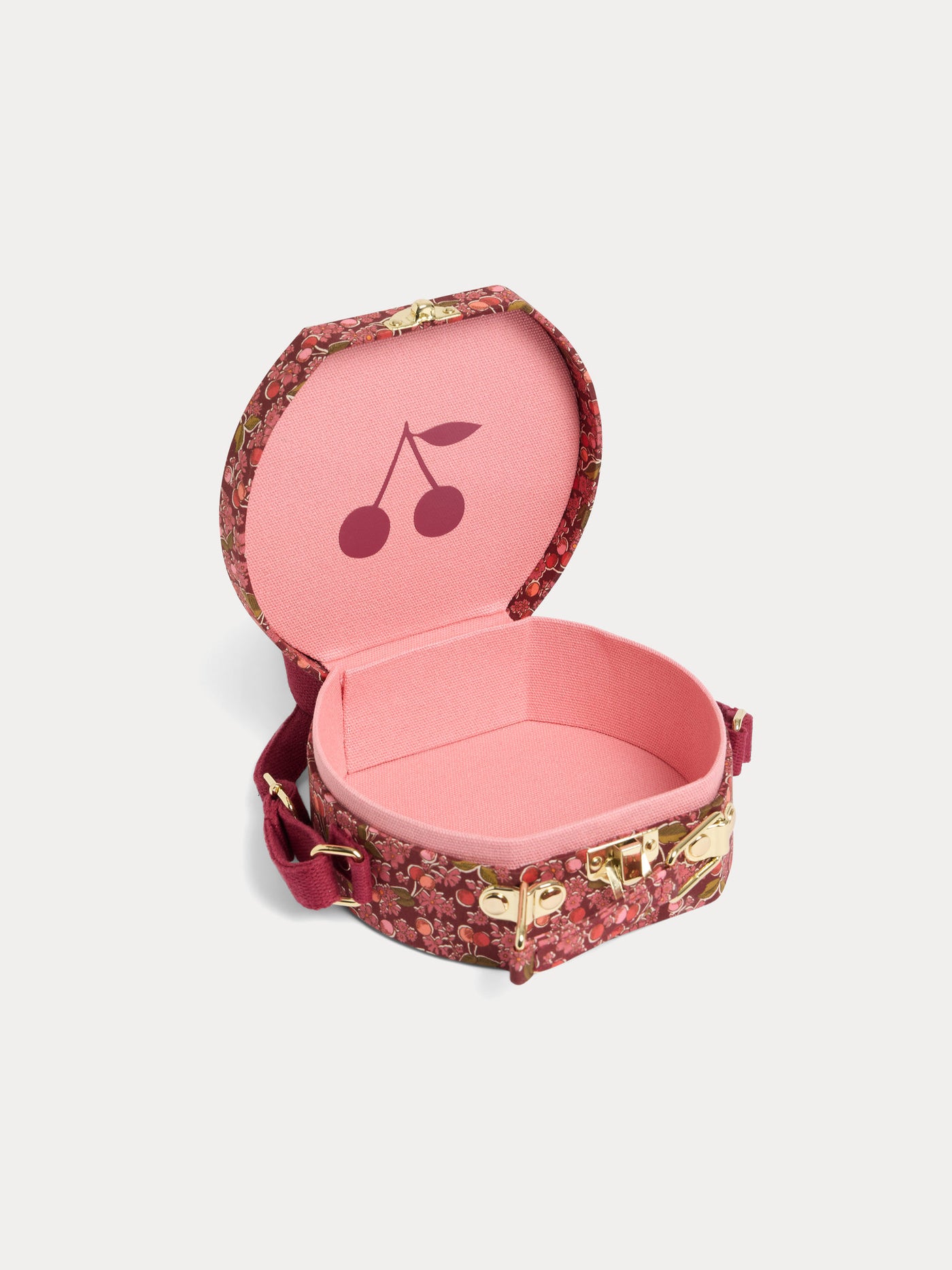 Jadore Koffertasche aus Liberty-Stoff aus roter Bio-Baumwolle