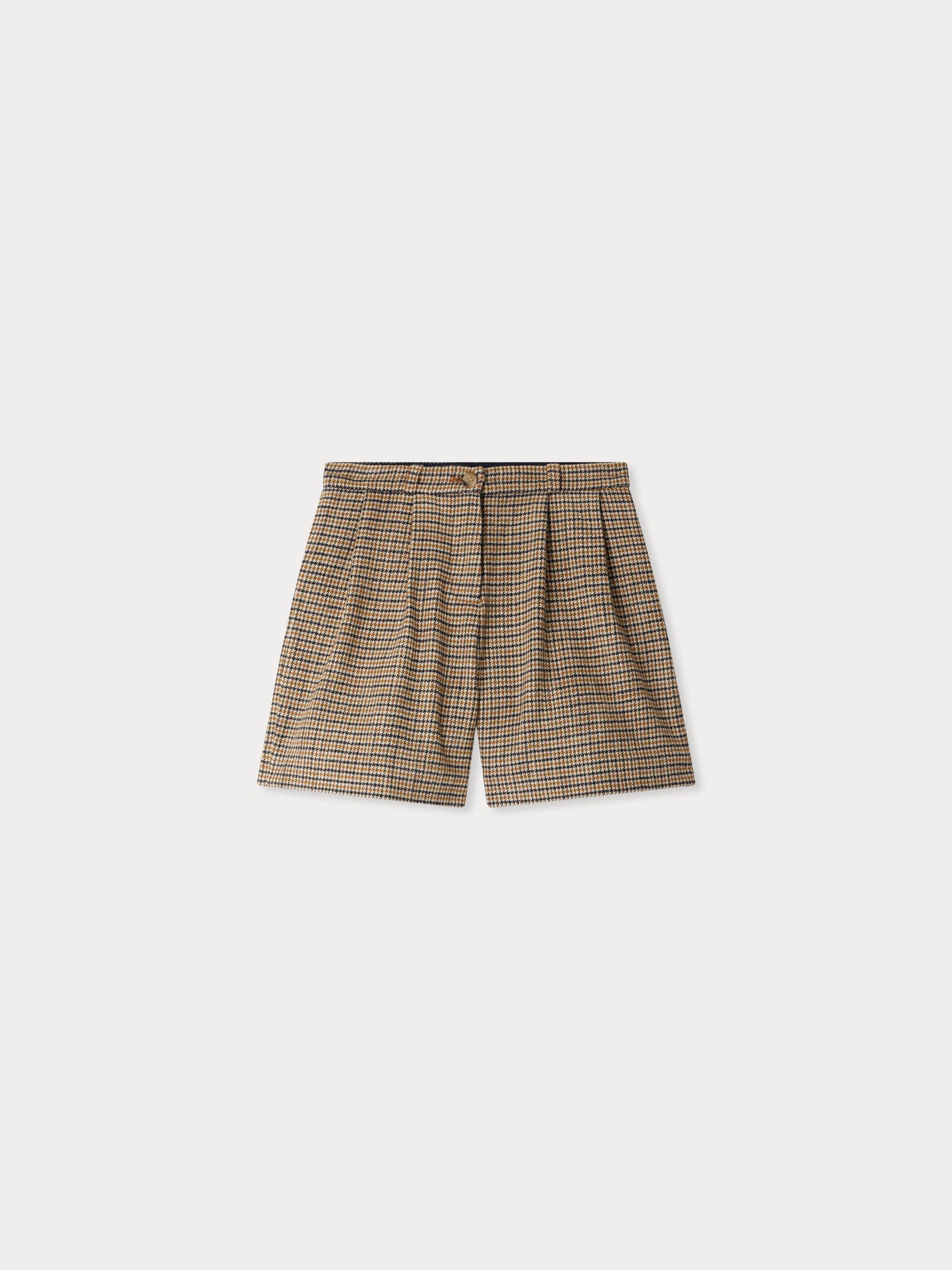 Jua shorts in ochre check pattern