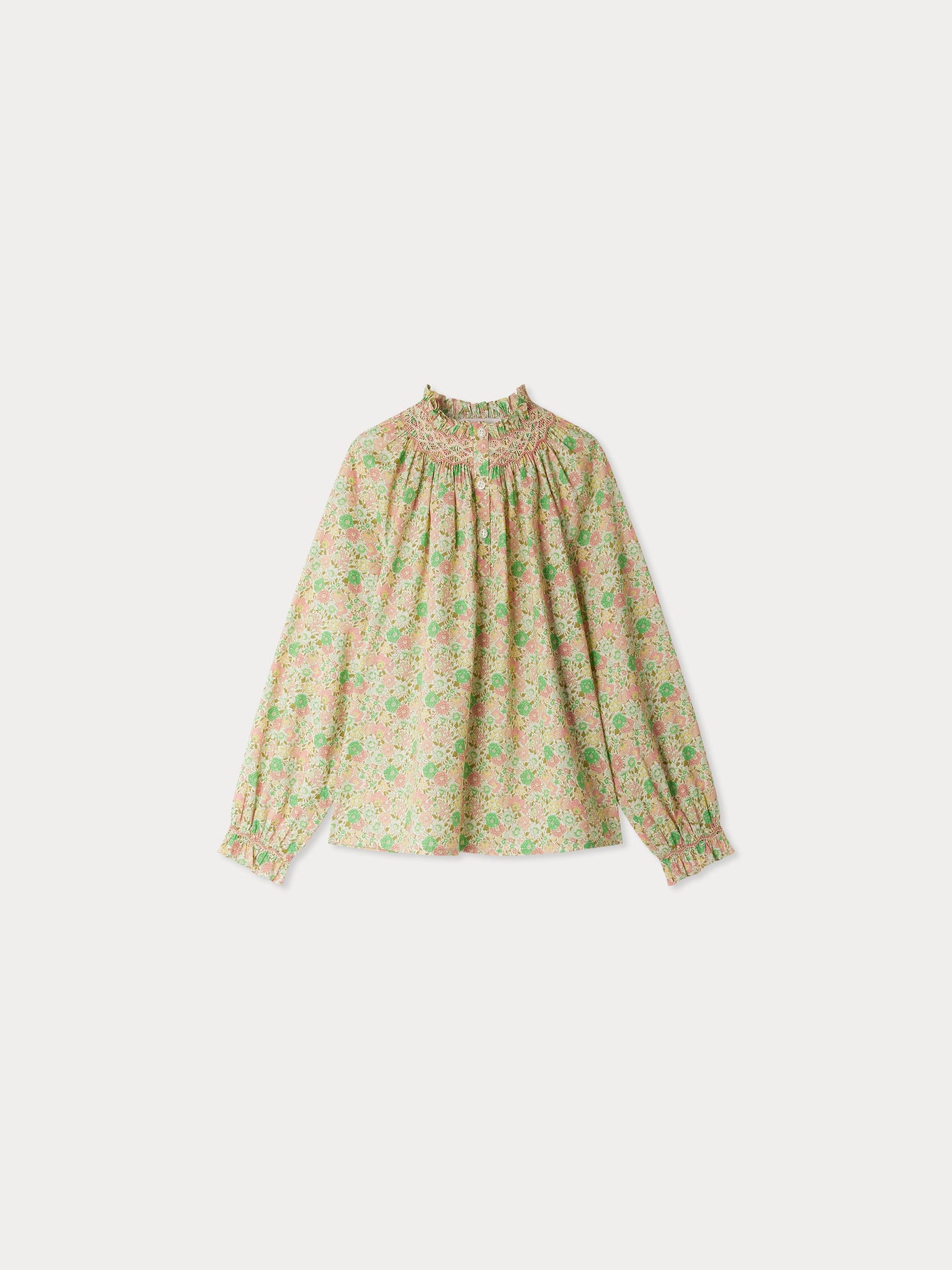 Blouse Pétale smockée en tissu Liberty en coton biologique