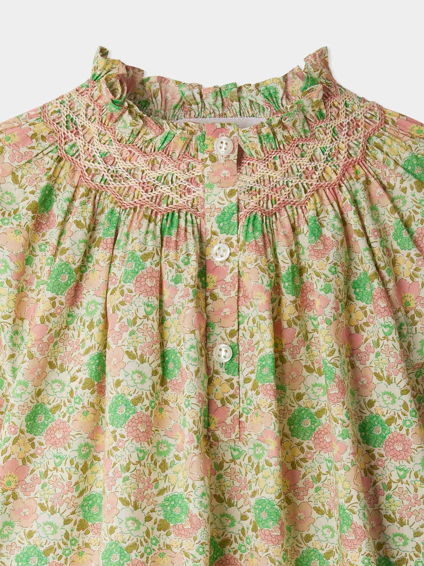 Blouse Pétale smockée en tissu Liberty en coton biologique