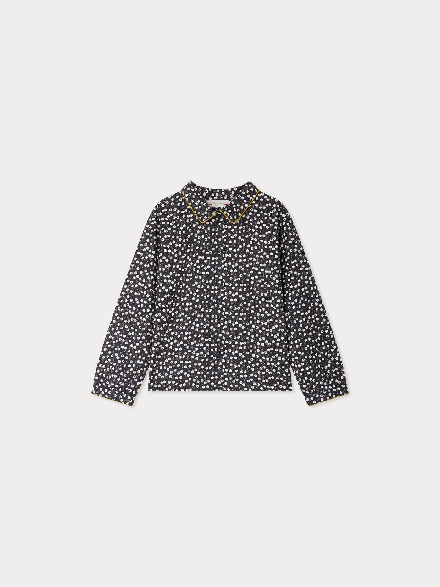 Hyazinthenbluse aus Bio-Baumwolle mit Kirschendruck