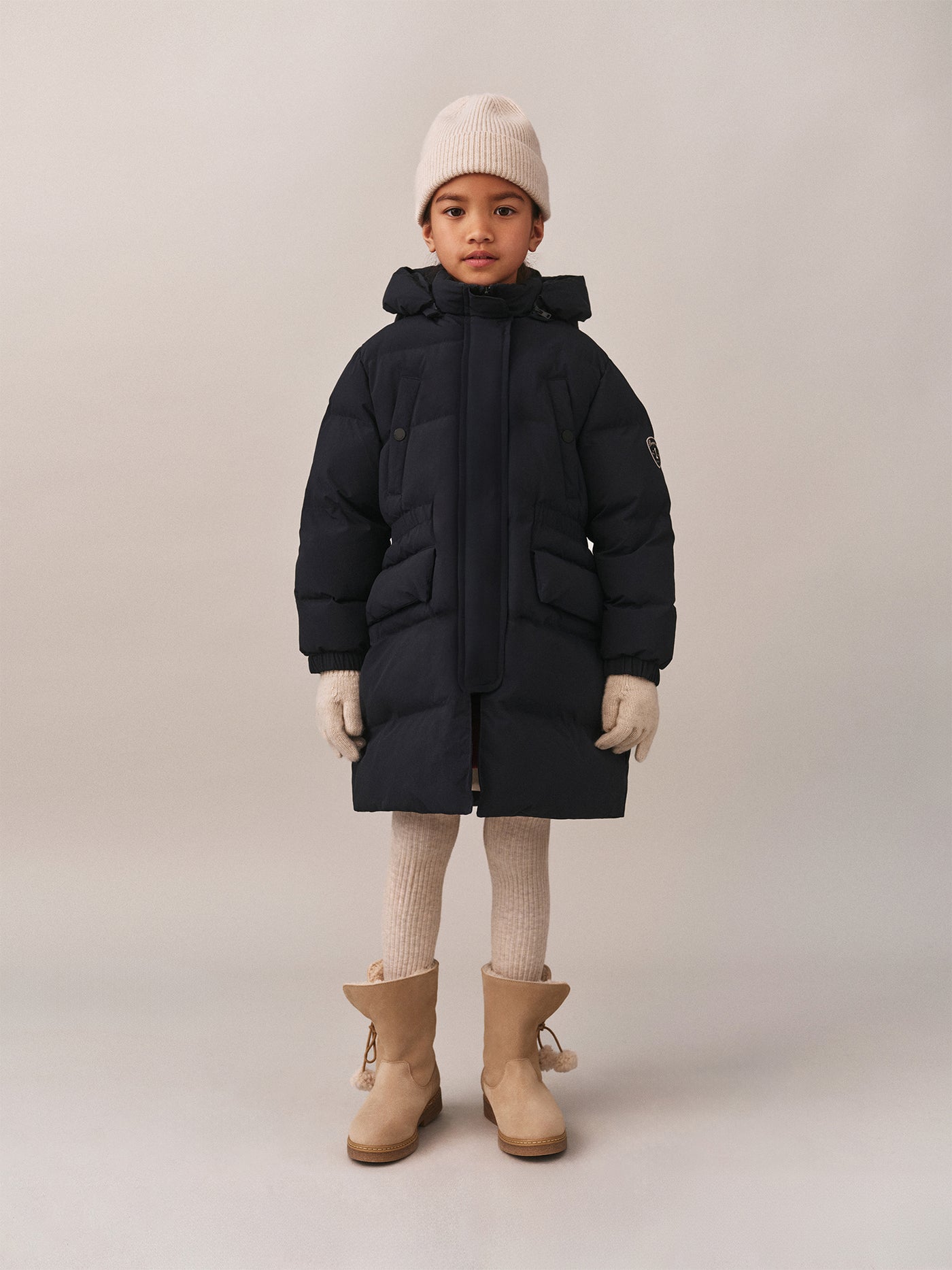 Julienne fur-lined boots with embossed Bonpoint cherry in leather