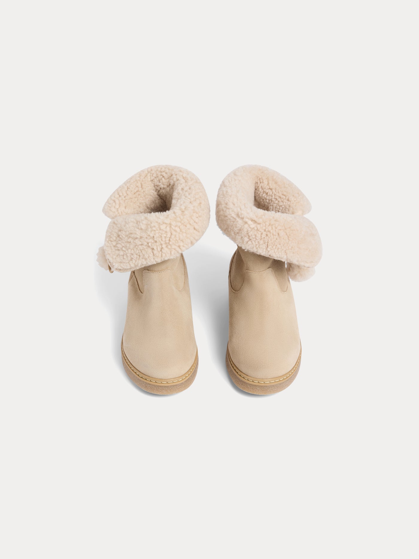 Julienne-Stiefel mit Pelzfutter und geprägter Bonpoint-Kirsche aus Leder