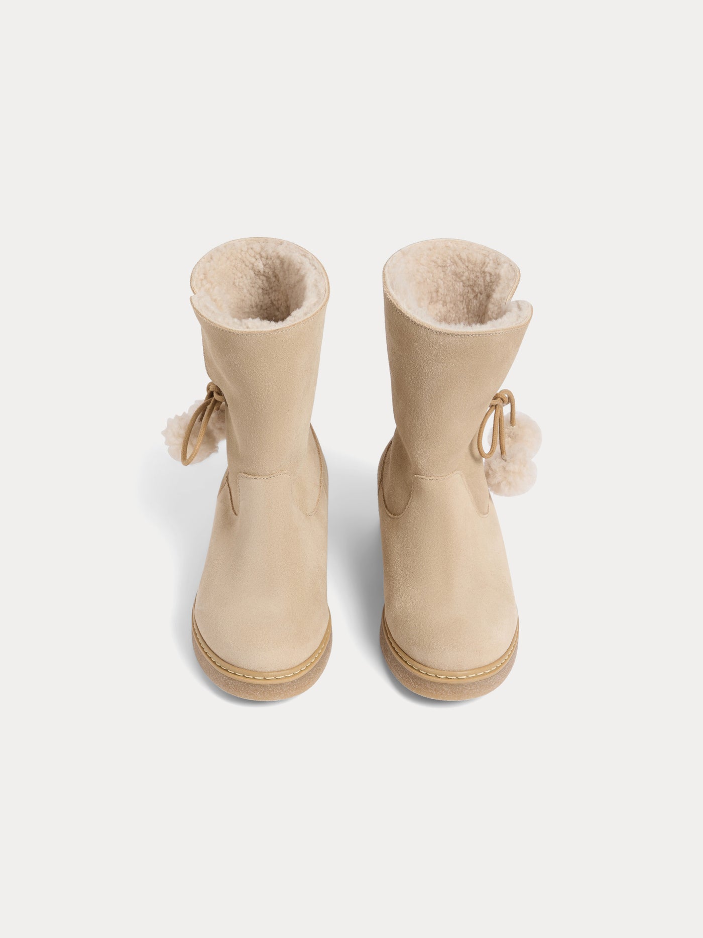 Julienne-Stiefel mit Pelzfutter und geprägter Bonpoint-Kirsche aus Leder