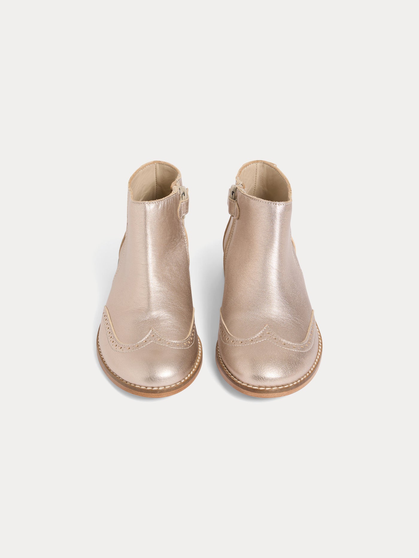 Janette rose gold leather ankle boots