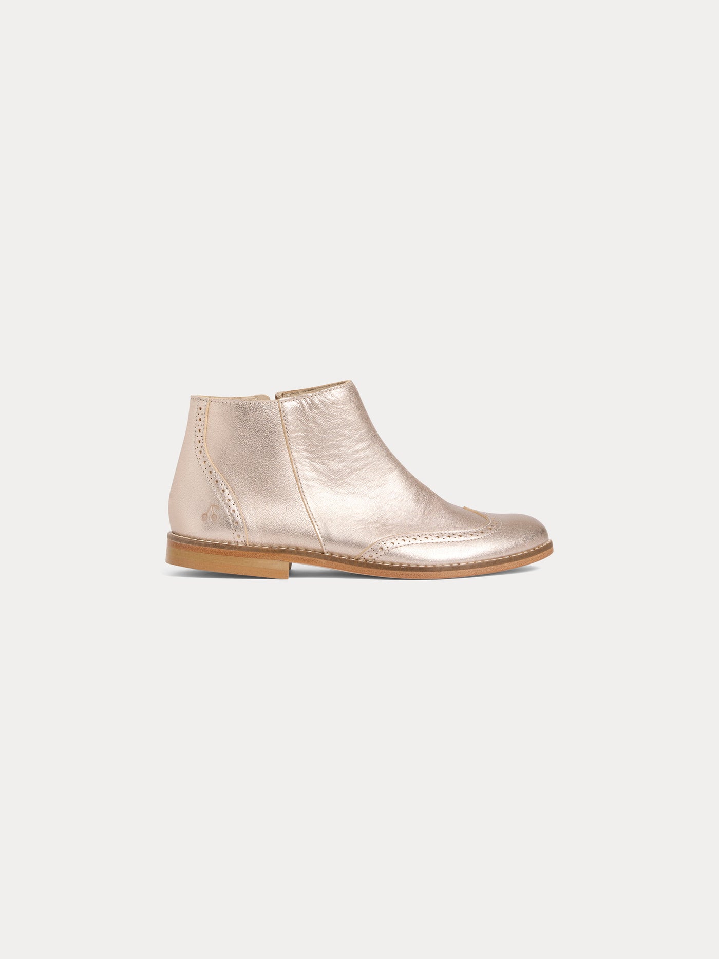 Janette rose gold leather ankle boots