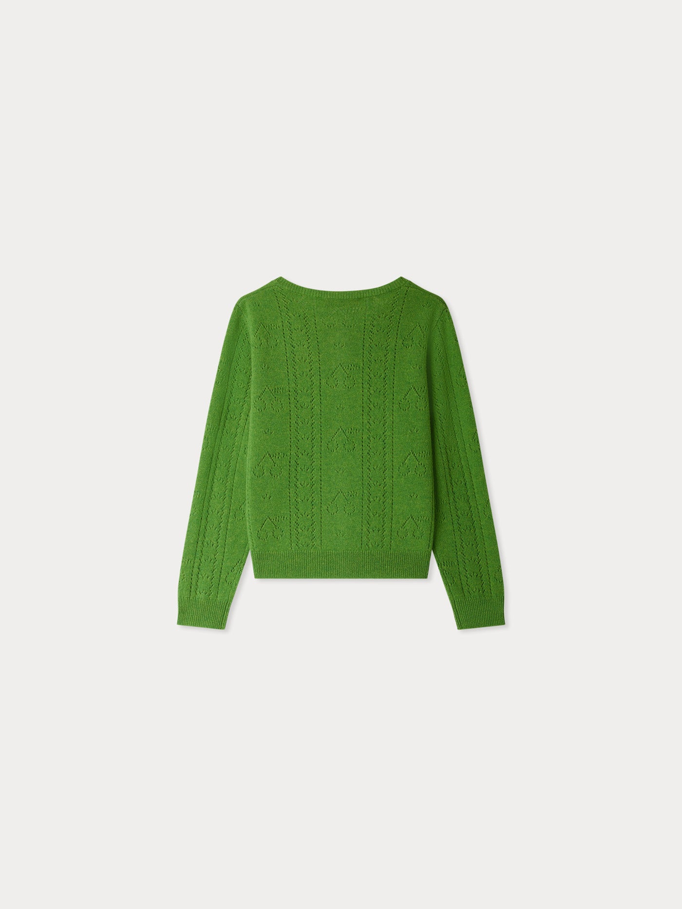 Cardigan Josiane con punto fantasia in cashmere verde