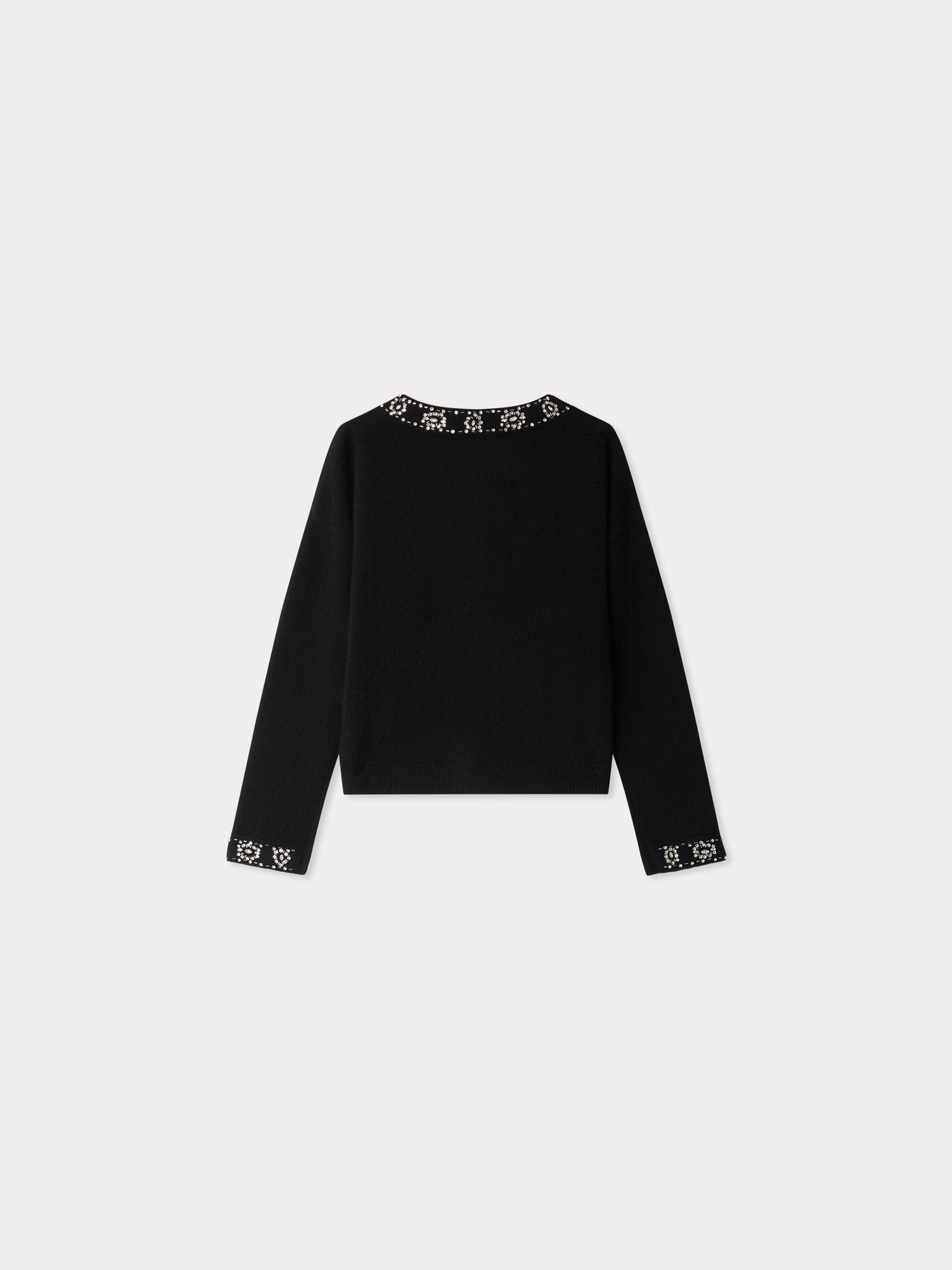 Gabara-Cardigan handbestickt mit Strass und Perlen aus Kaschmir