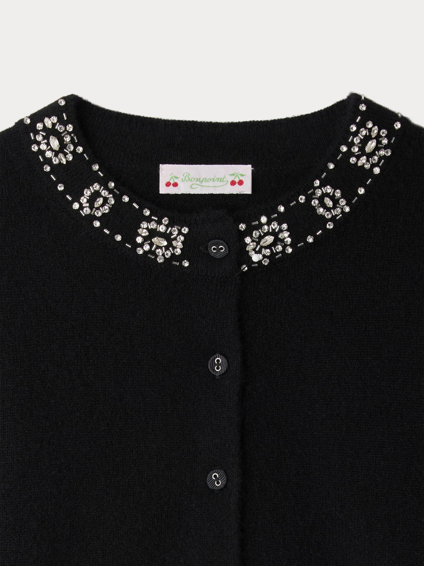 Gabara-Cardigan handbestickt mit Strass und Perlen aus Kaschmir