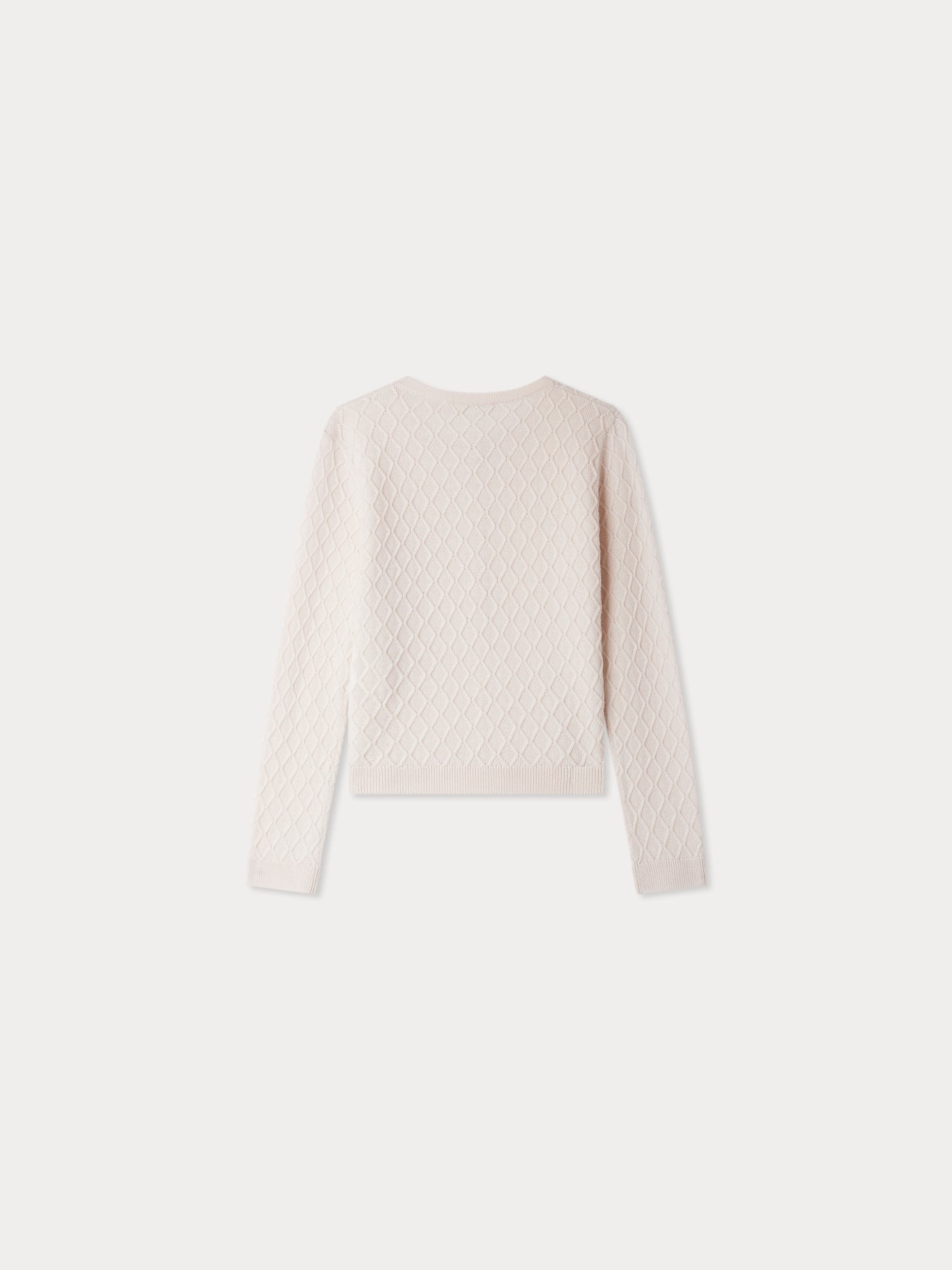 Garancie-Cardigan mit Zierstich aus rosa Wolle