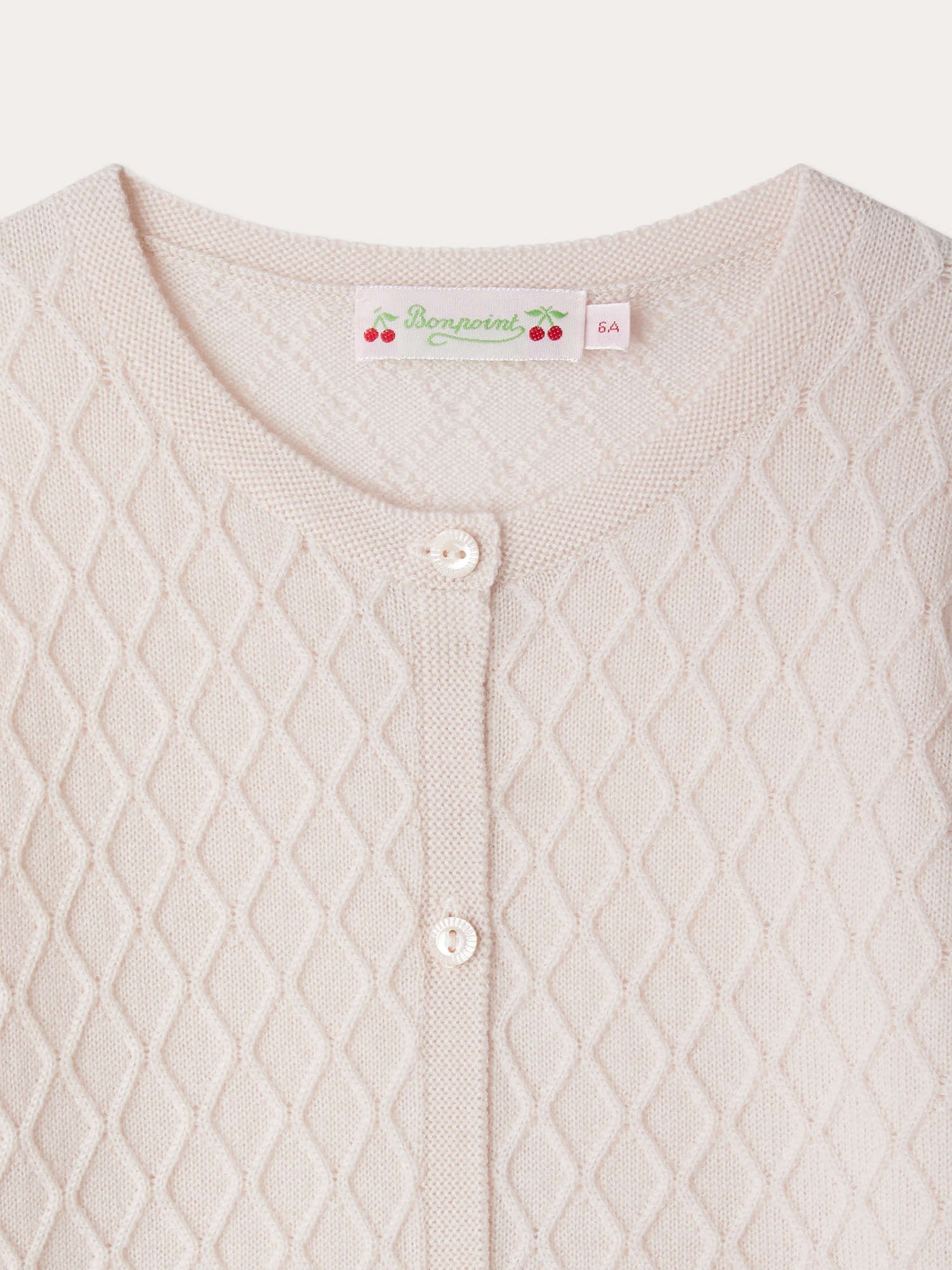 Garancie-Cardigan mit Zierstich aus rosa Wolle